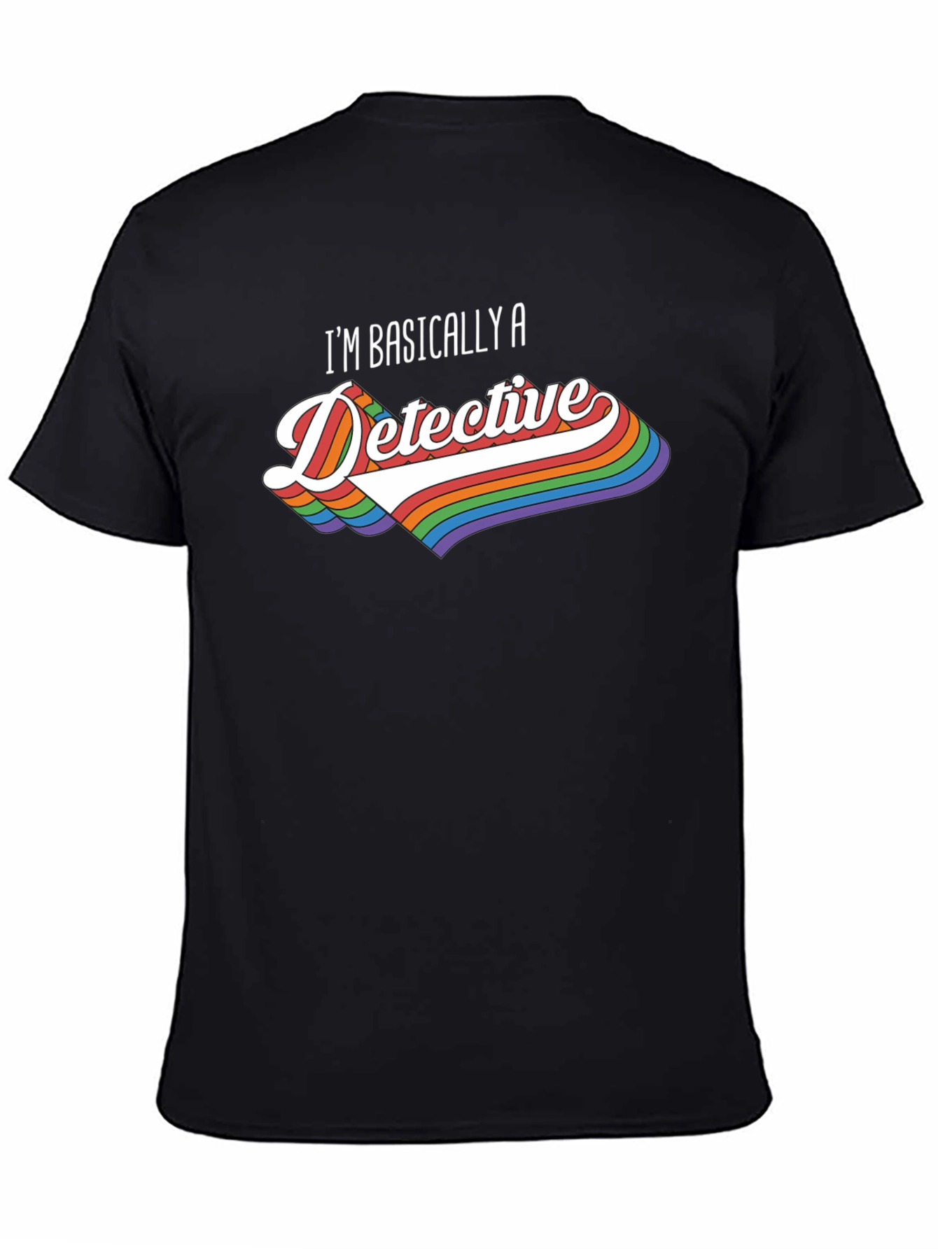 Black Detective Rainbow Graphic T-Shirt view 4