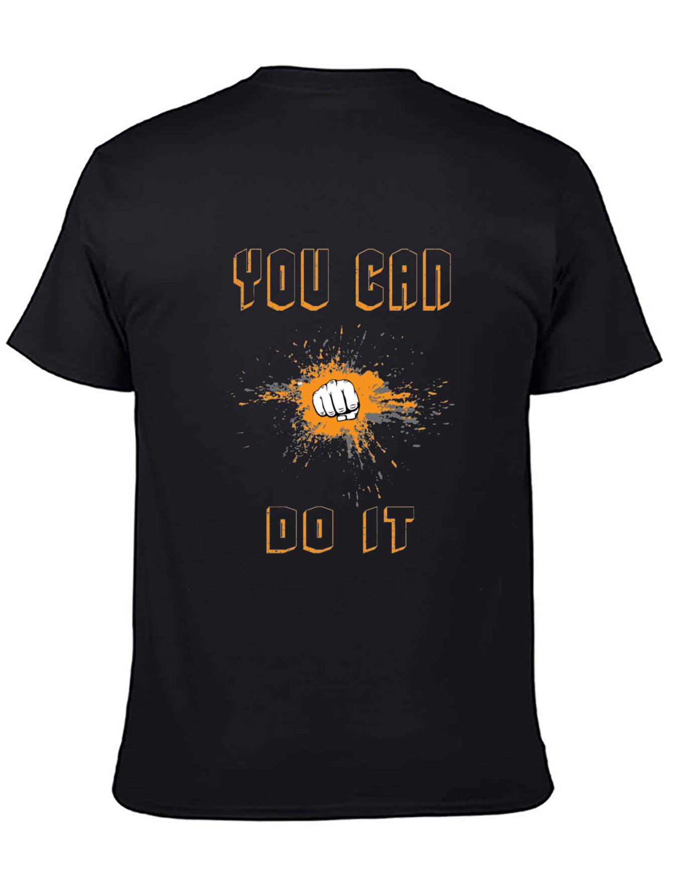 Black Motivational 'You Can Do It' Graphic Tee view 4