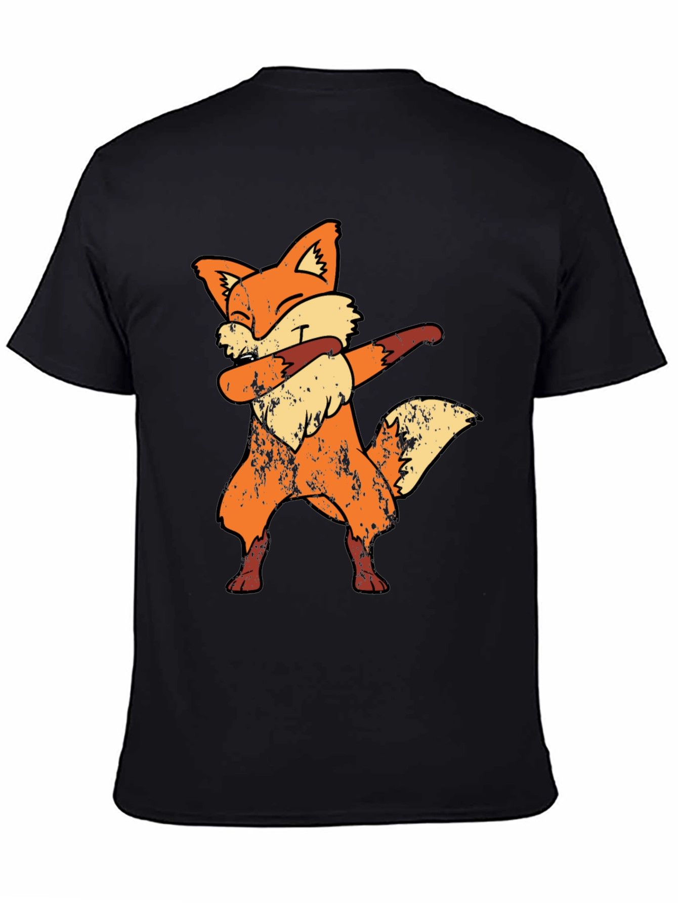 Black Dabbing Fox Graphic Tee - Funny Novelty Shirt view 4