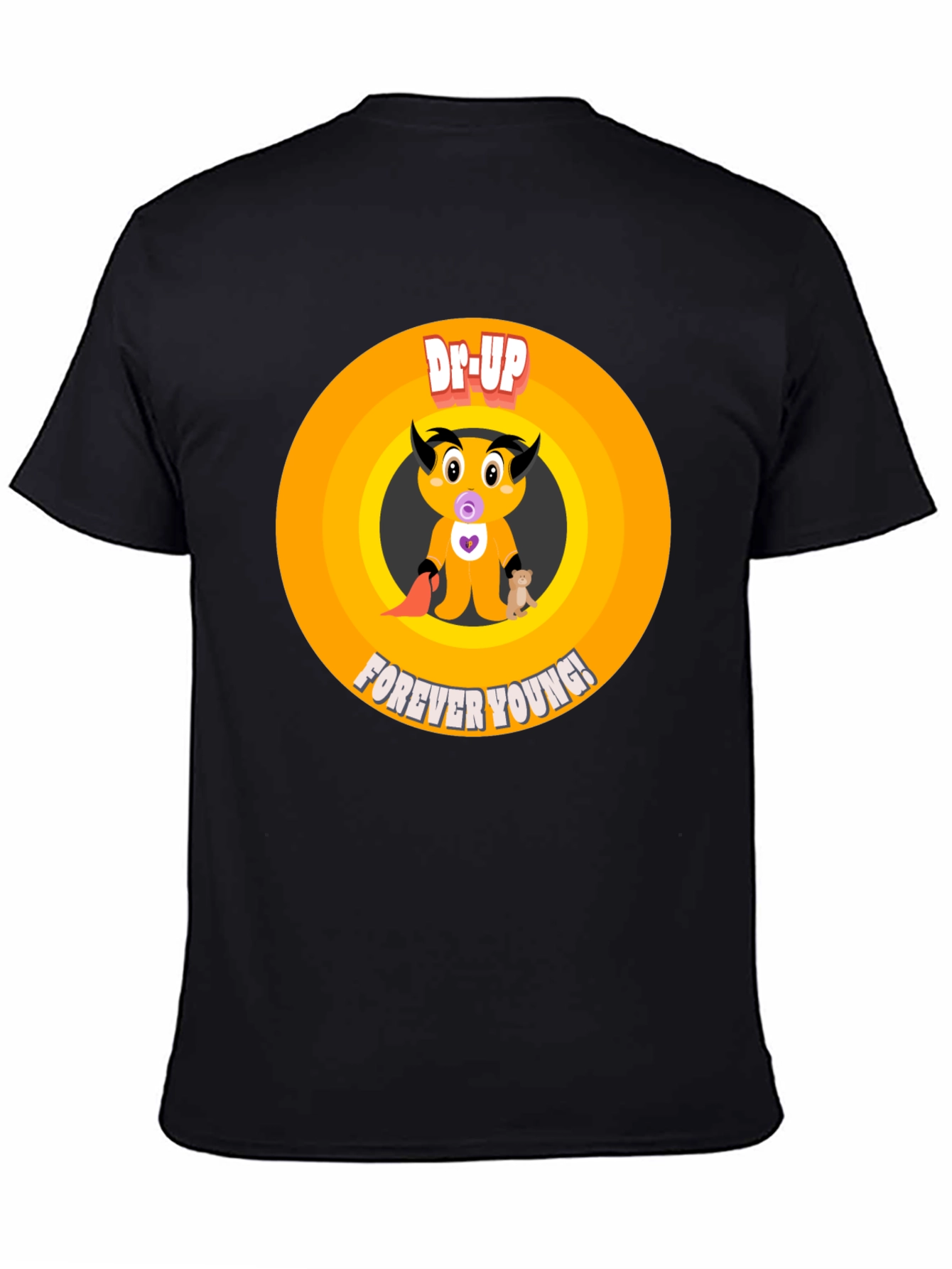 Black Dr-UP Forever Young Graphic Tee - Unisex Black T-Shirt view 4