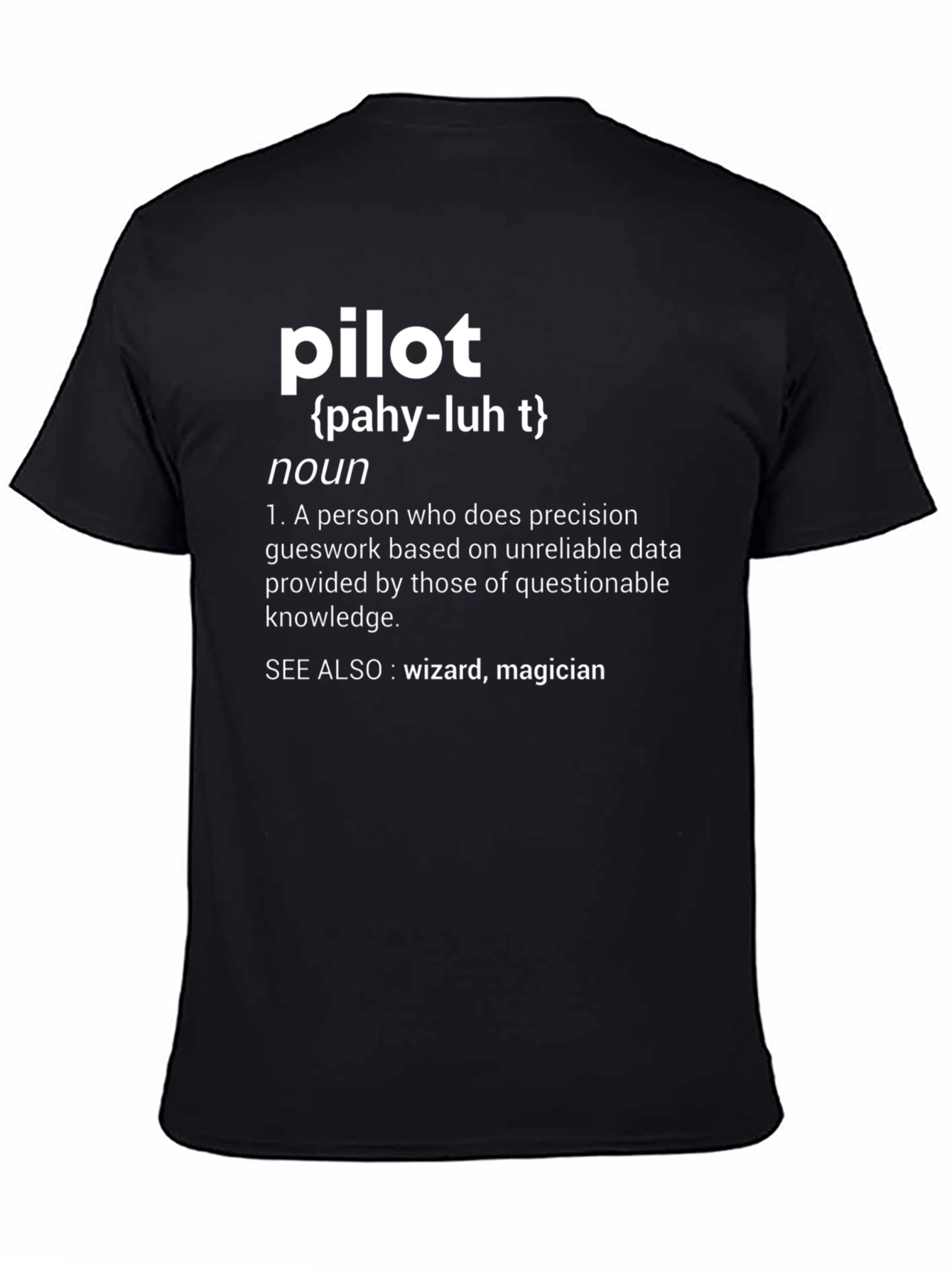 Black Pilot Definition T-Shirt view 4