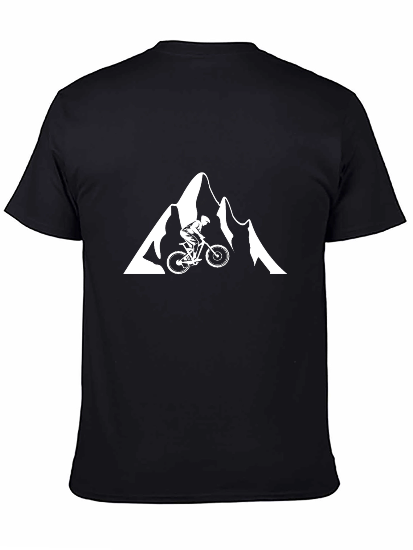 Black Mountain Bike Graphic Tee - Black Cotton Shirt view 4