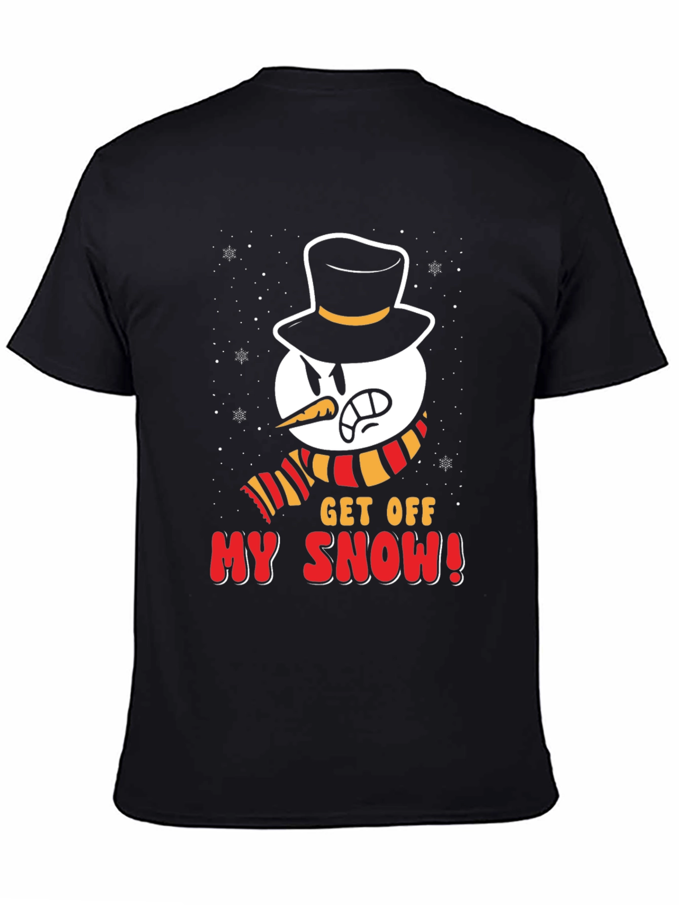 Black Get Off My Snow! Graphic Tee view 4
