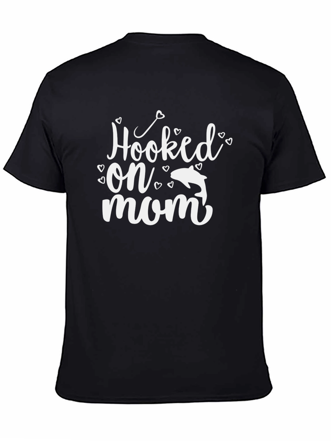 Black Hooked on Mom Graphic Tee - Black view 4