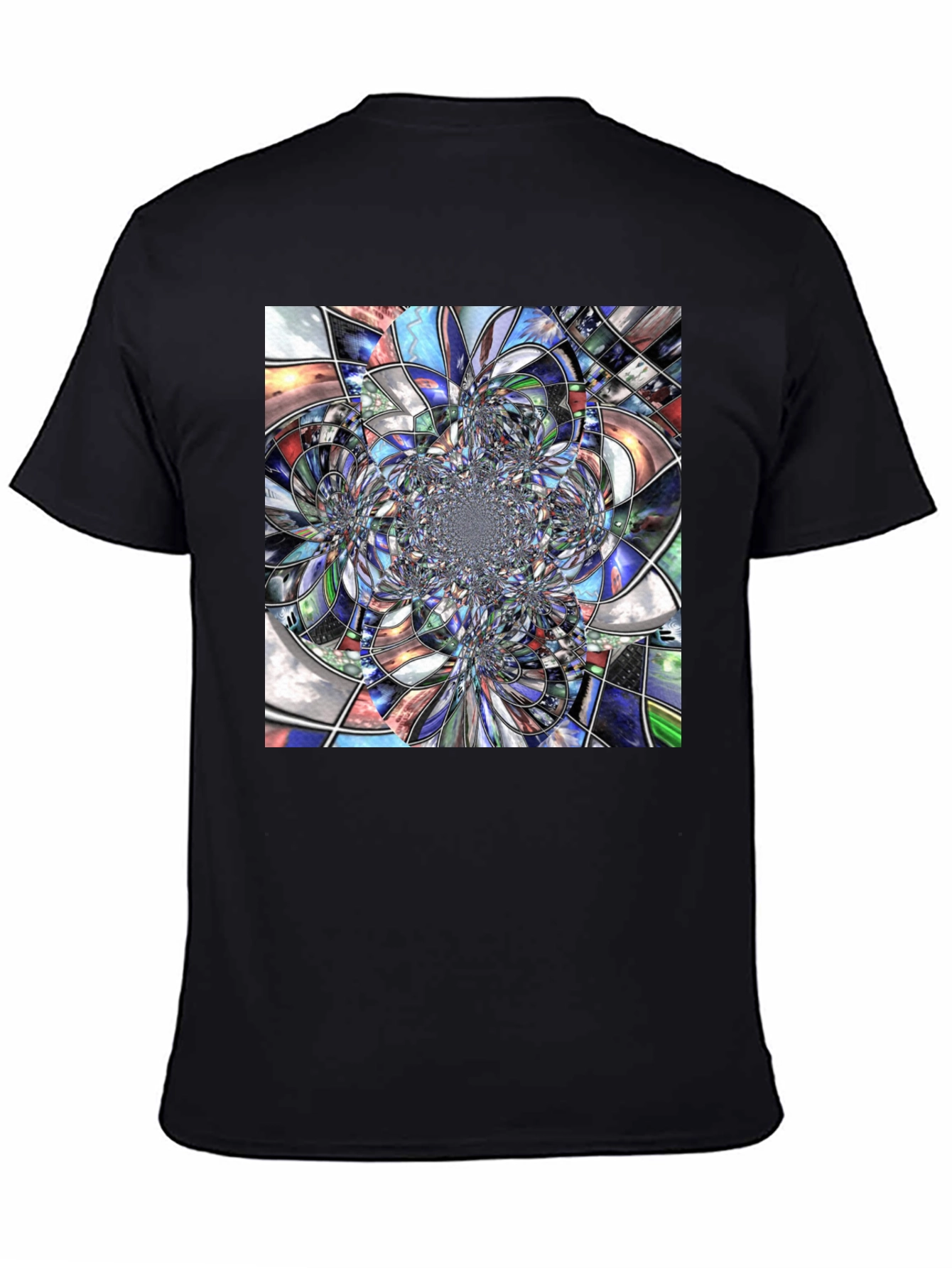 Abstract Fractal Art Black T-Shirt - 4