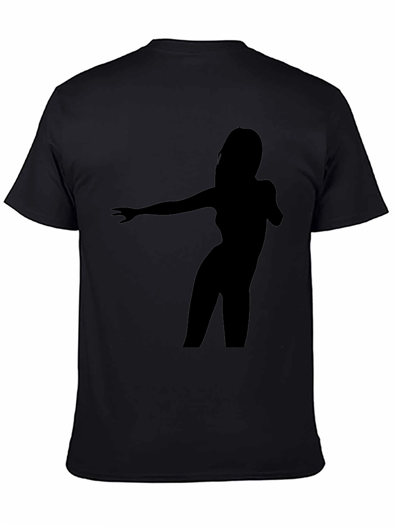 Black Silhouette Dancer Graphic Tee - Black Cotton Blend view 4