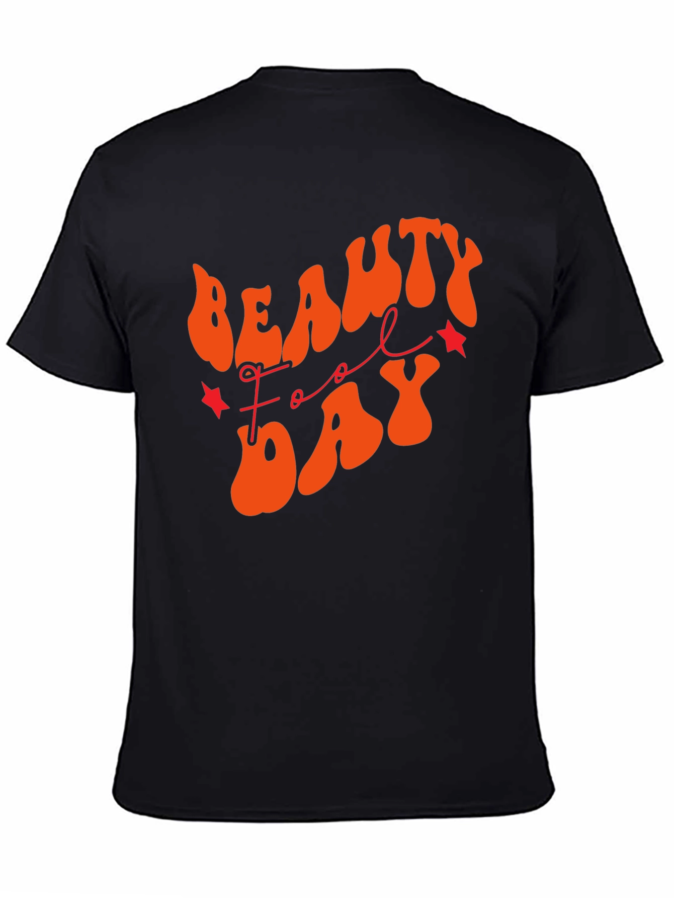 Black Beauty Fool Day T-Shirt - Retro Orange Graphic Tee view 4