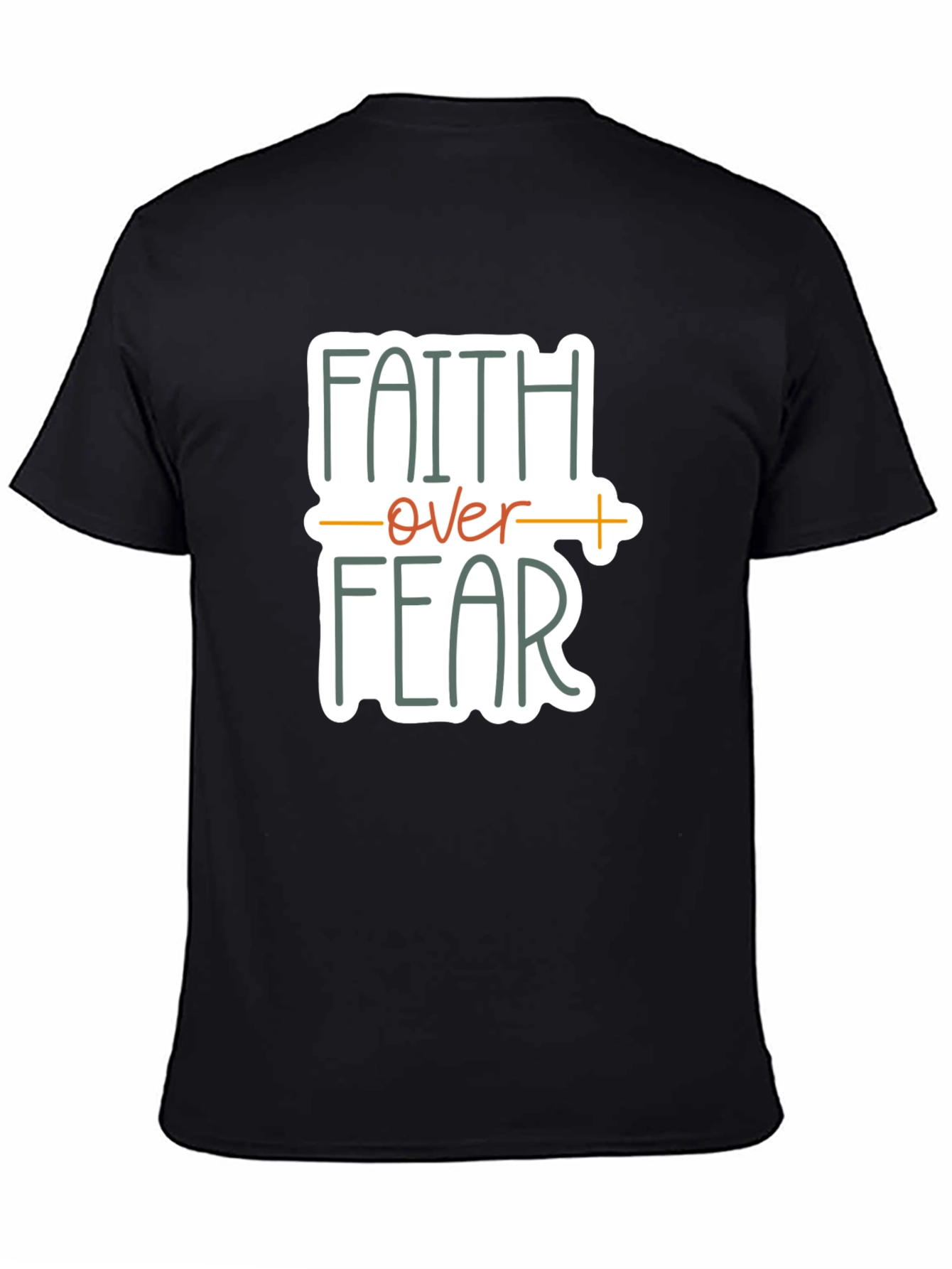 Black Faith Over Fear Graphic Tee - Unisex Black T-Shirt view 4