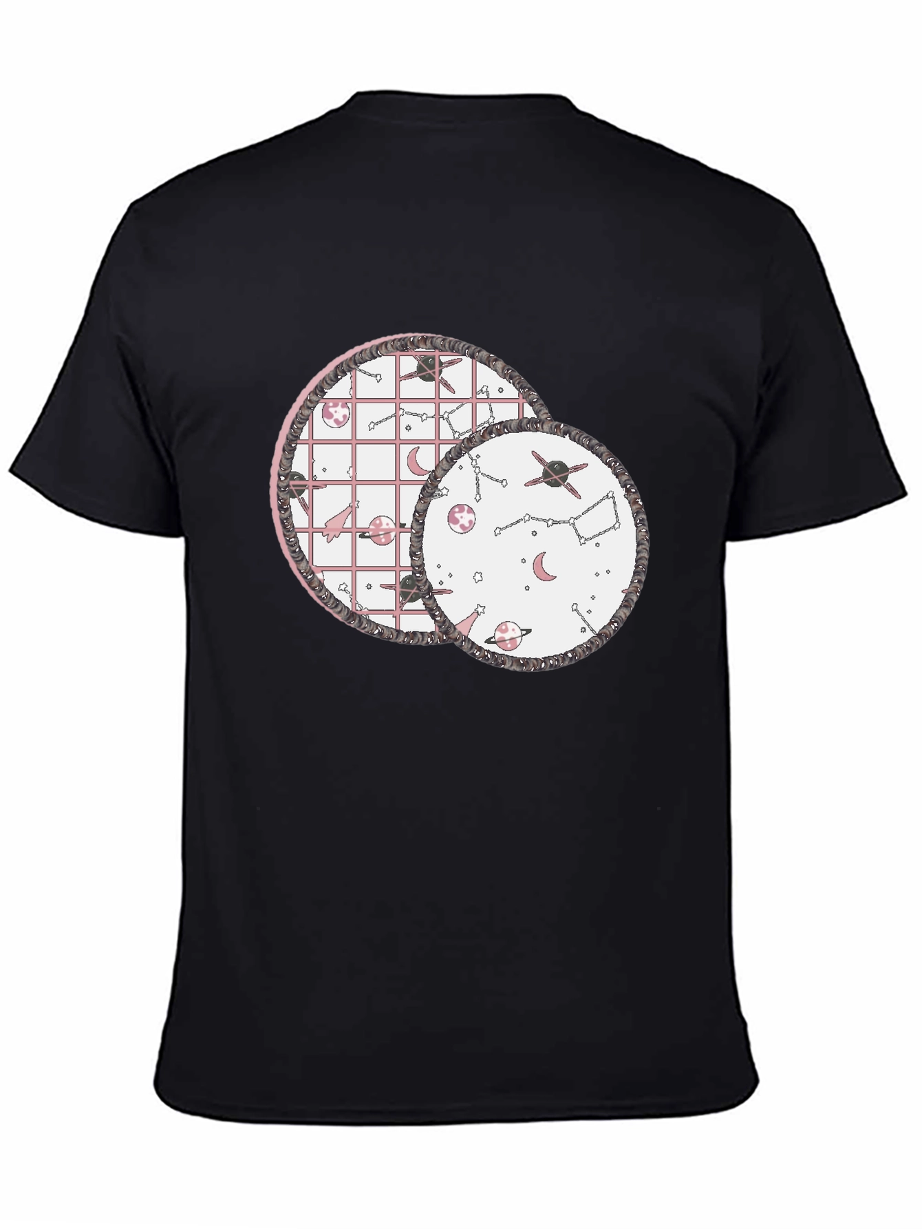 Black Cosmic Dreams Graphic Tee - Black Cotton Blend view 4