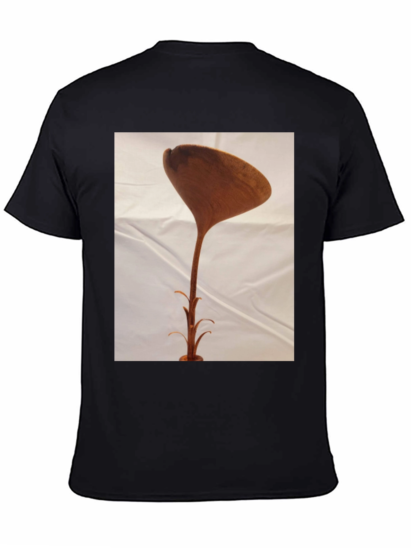 Black Unique Wooden Sculpture T-Shirt view 4