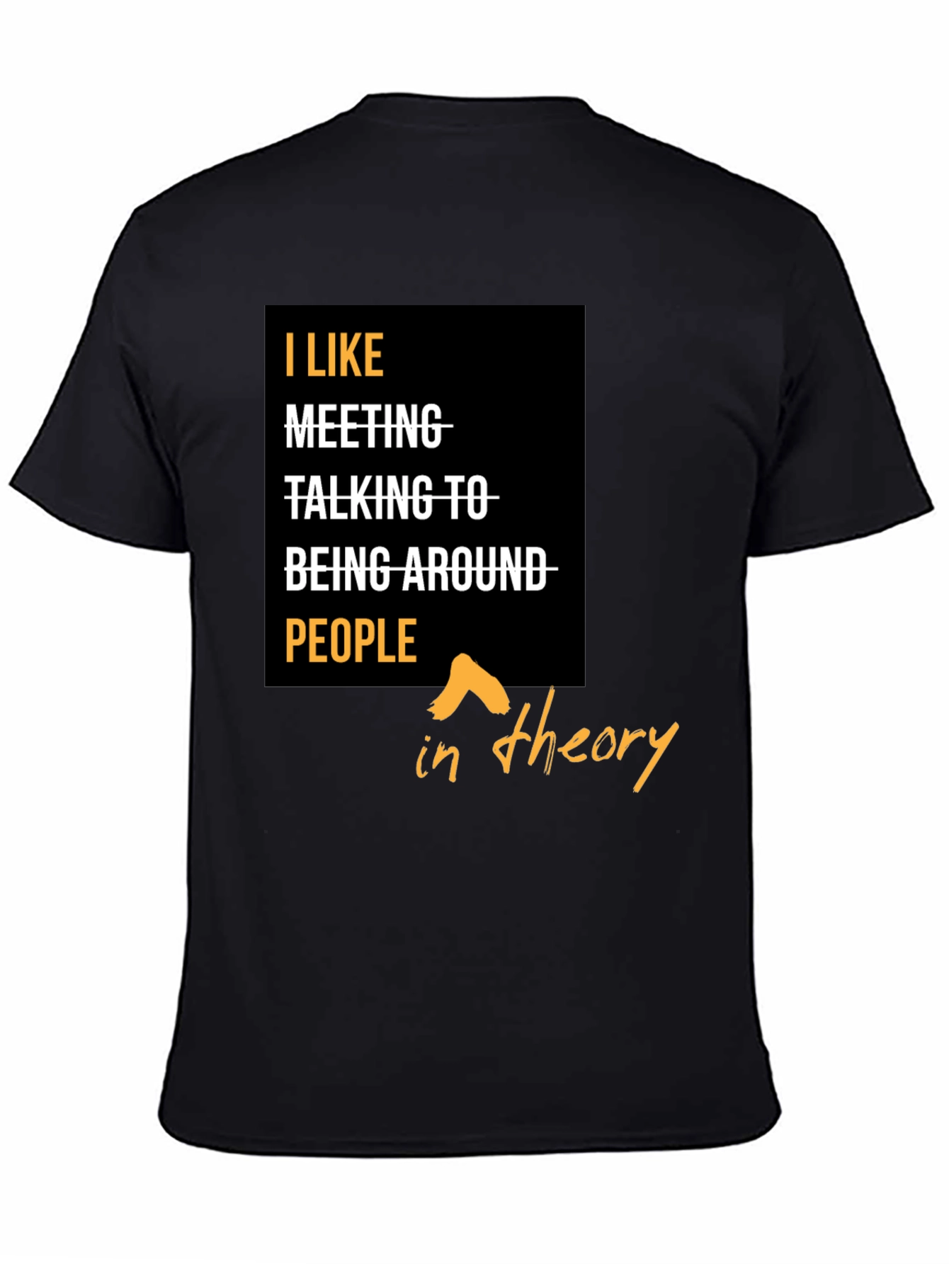 Black I Like People In Theory Graphic T-Shirt view 4