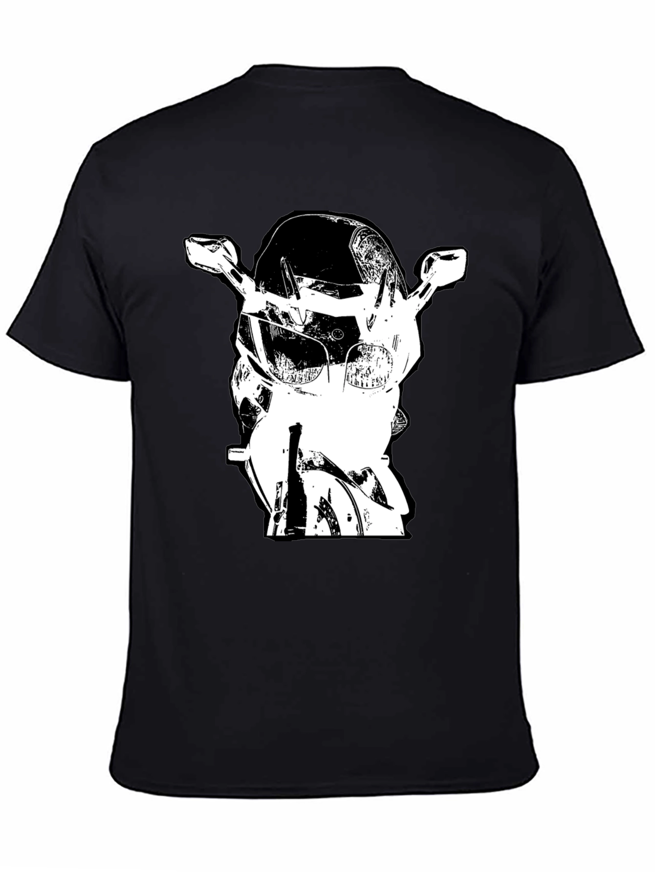 Black Motorcycle Graphic T-Shirt - Biker Tee view 4
