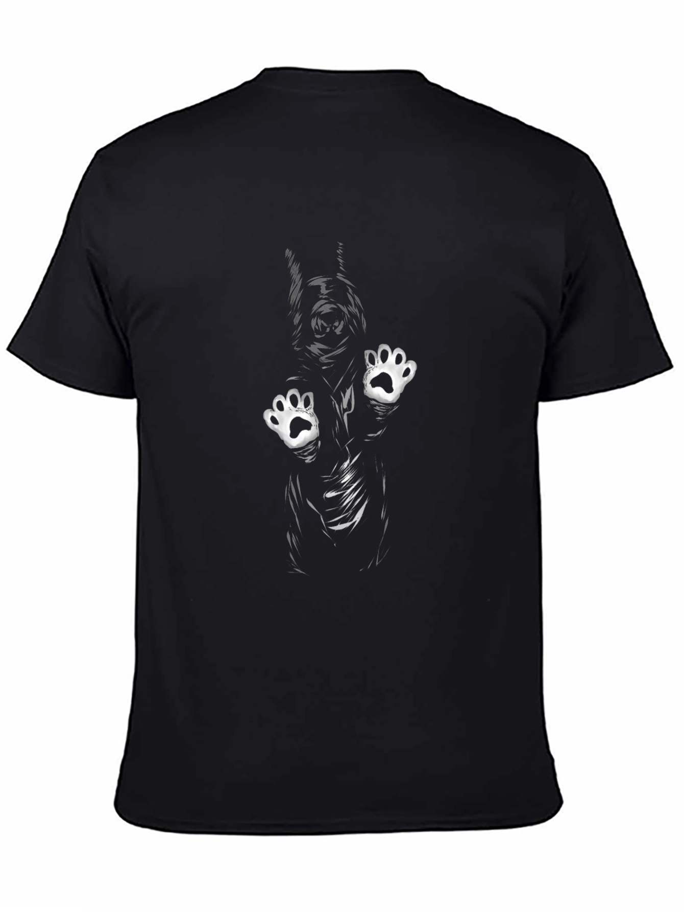 Black Funny Dog Paws T-Shirt - Black Novelty Tee view 4