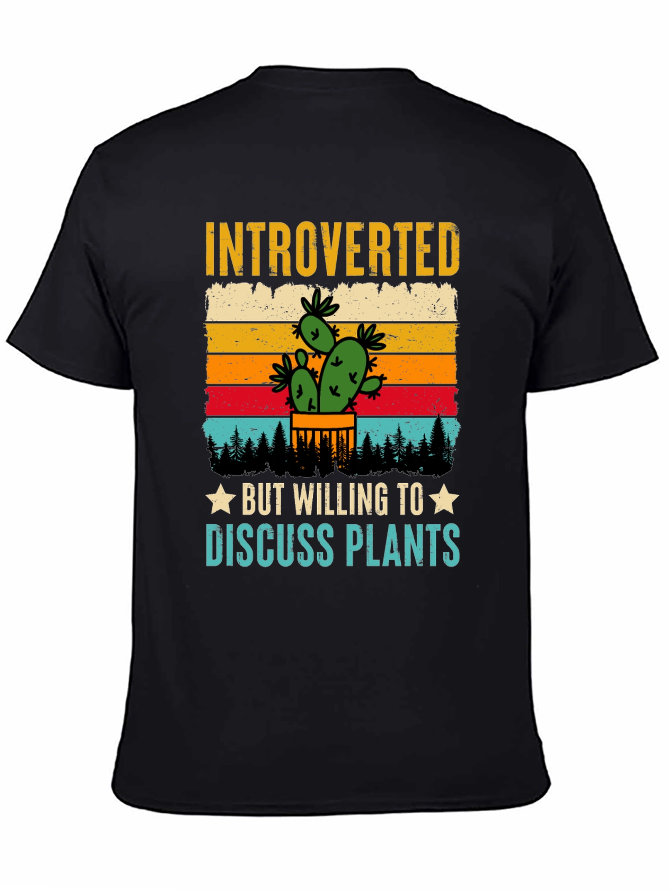 Black Introverted Plant Lover T-Shirt view 4