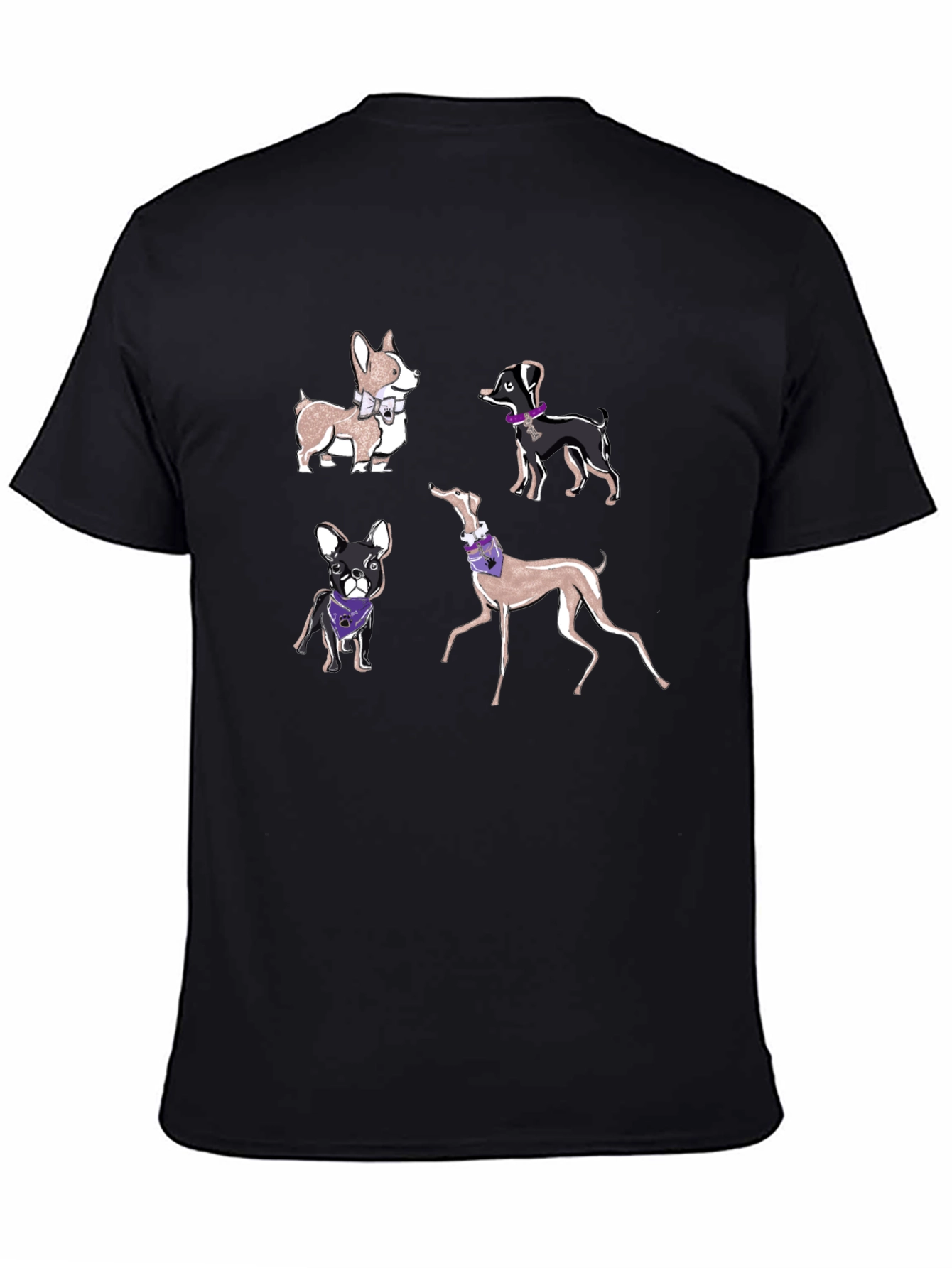 Black Dog Breeds T-Shirt view 4