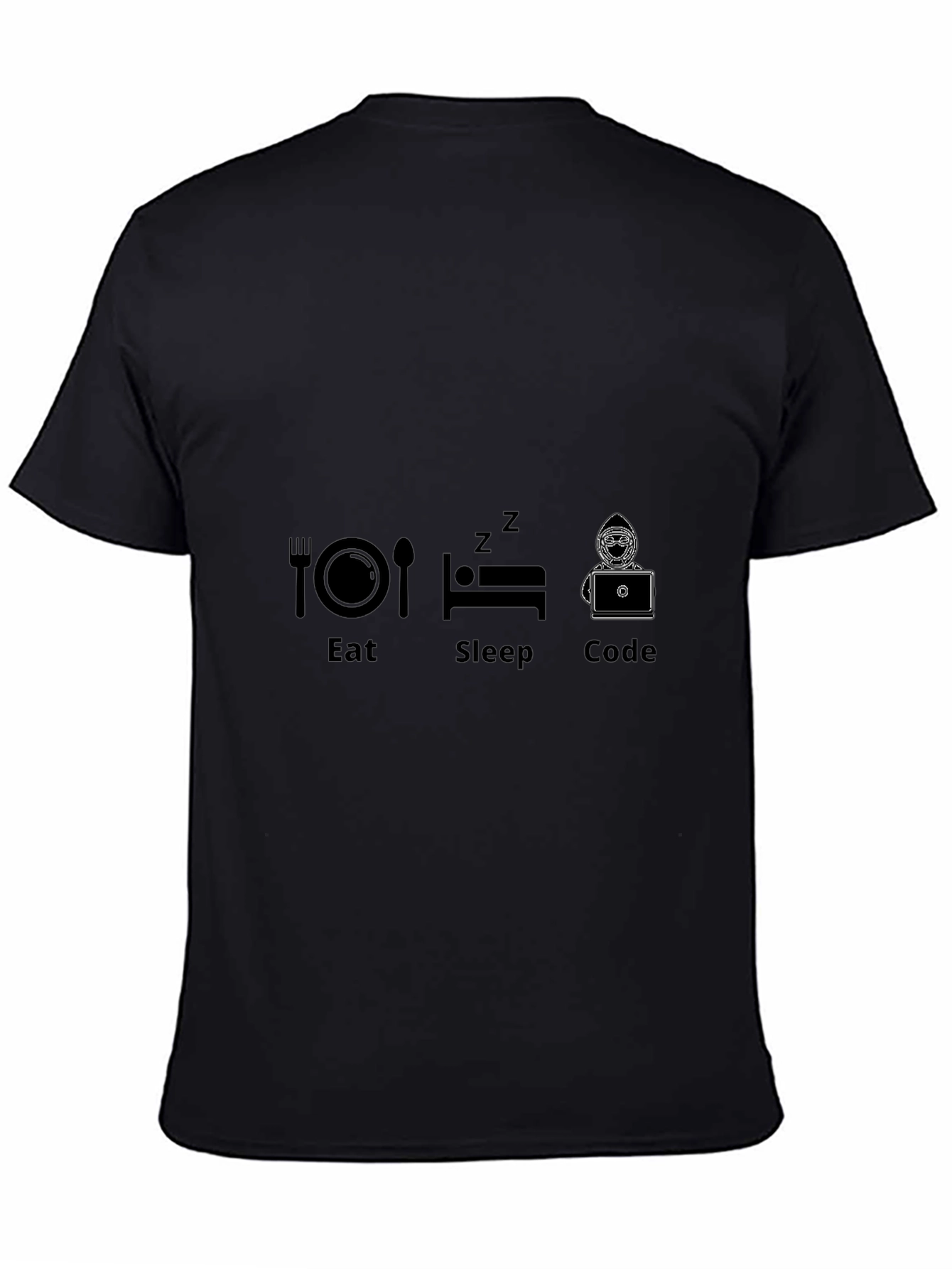 Black Eat Sleep Code T-Shirt - Programmer Gift view 4