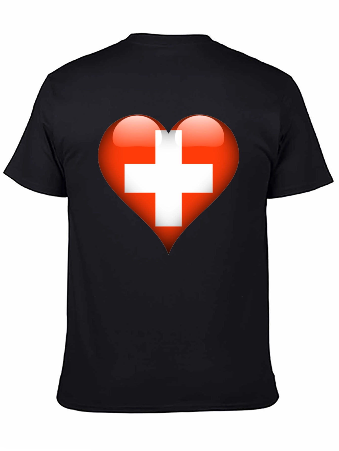 Black Swiss Heart T-Shirt - Show Your Love! view 4