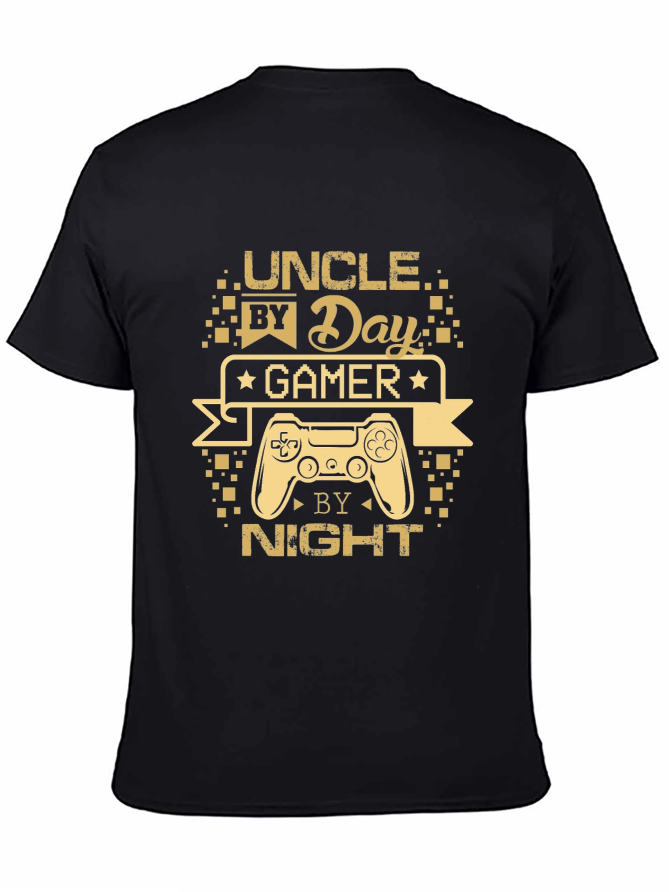 Black Uncle By Day Gamer By Night T-Shirt view 4