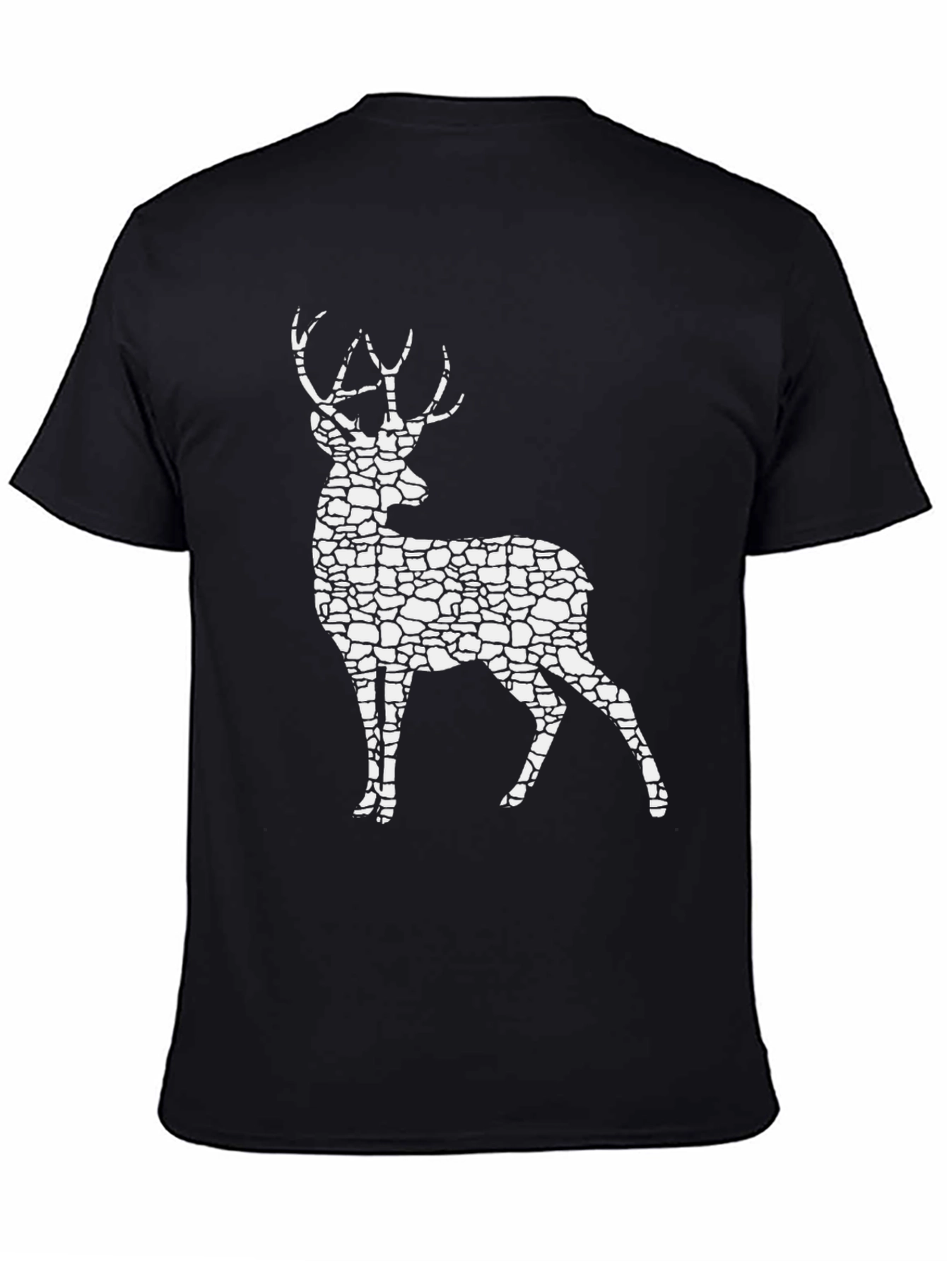Black Stone Deer Graphic Tee - Stylish Nature Lover's T-Shirt view 4