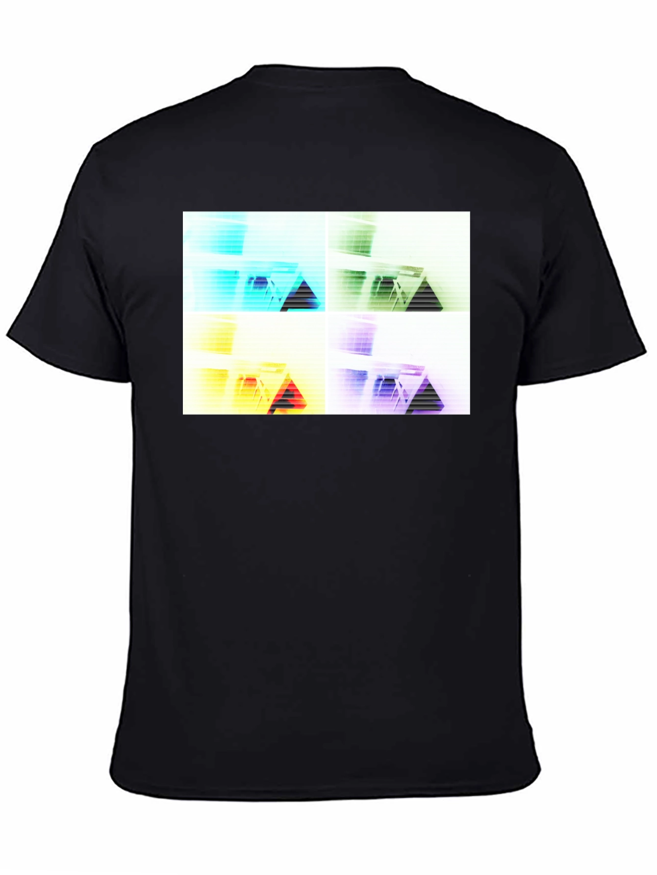 Black Abstract Geometry T-Shirt - Modern Graphic Tee view 4