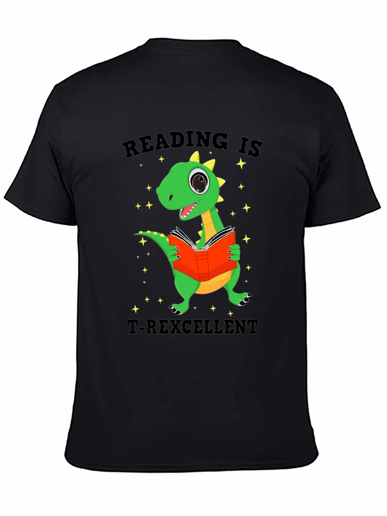 Black Reading is T-Rexcellent T-Shirt view 4