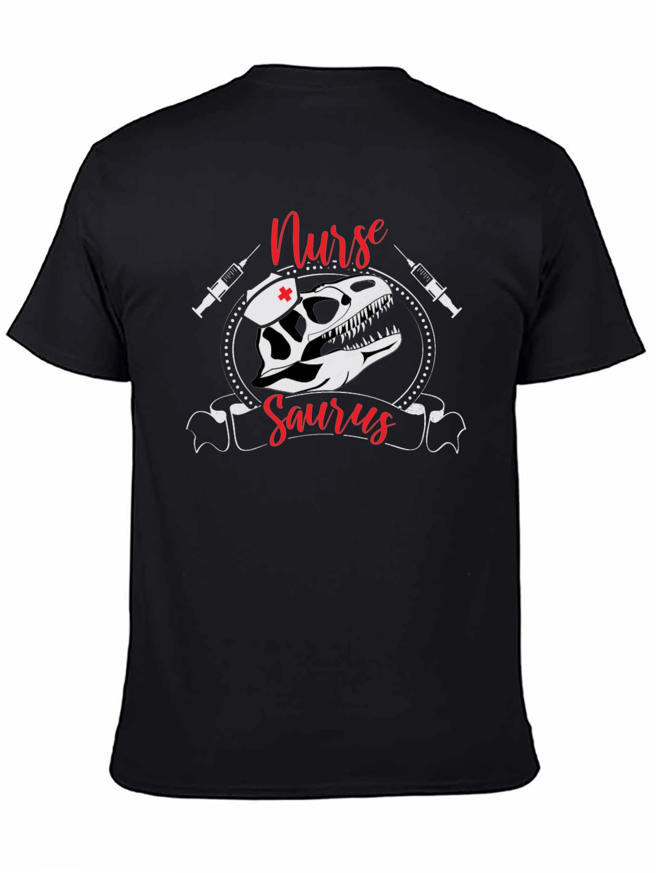 Black Nurse Saurus Black T-Shirt view 4