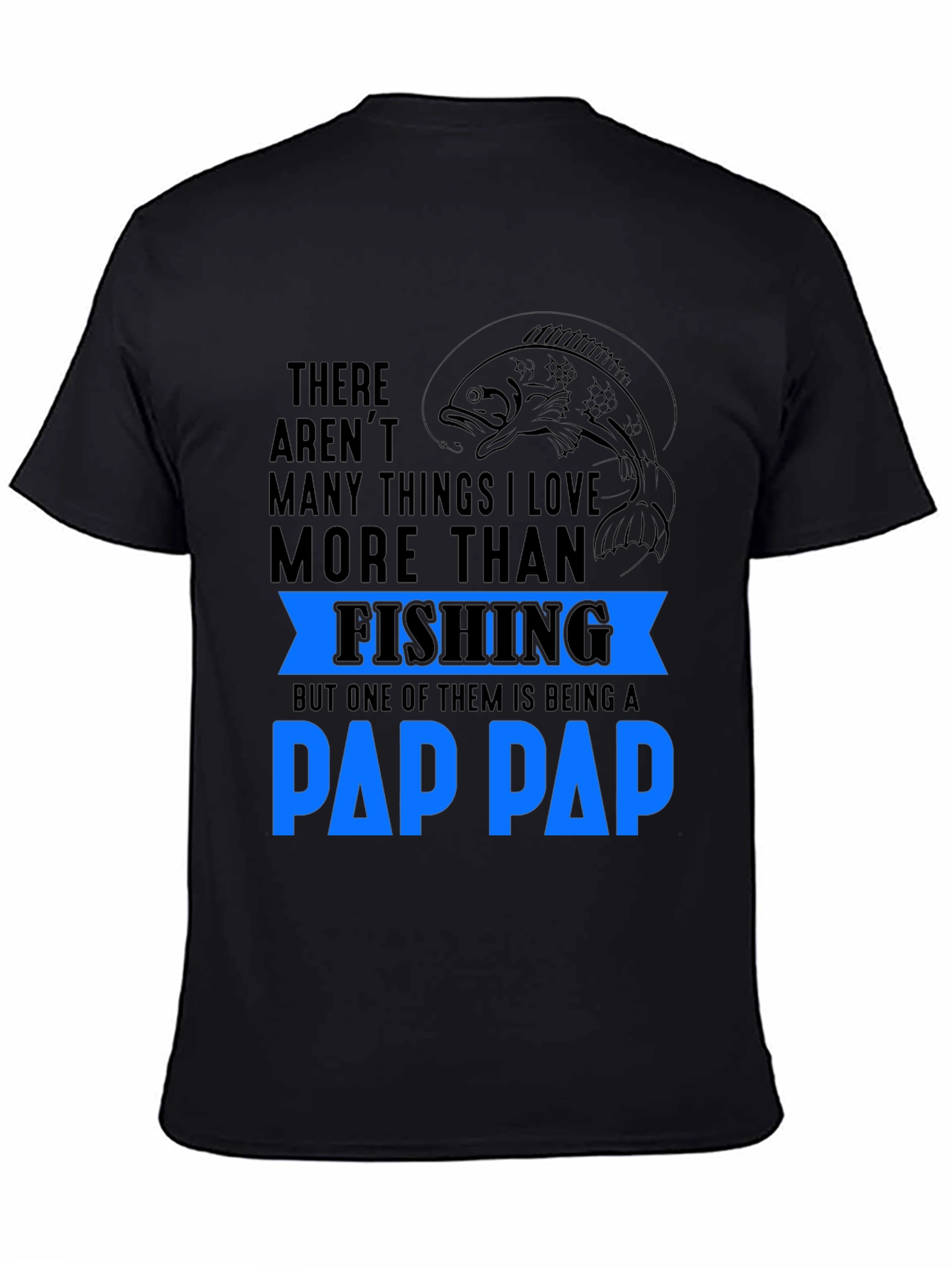 Black Fishing Pap Pap T-Shirt view 4