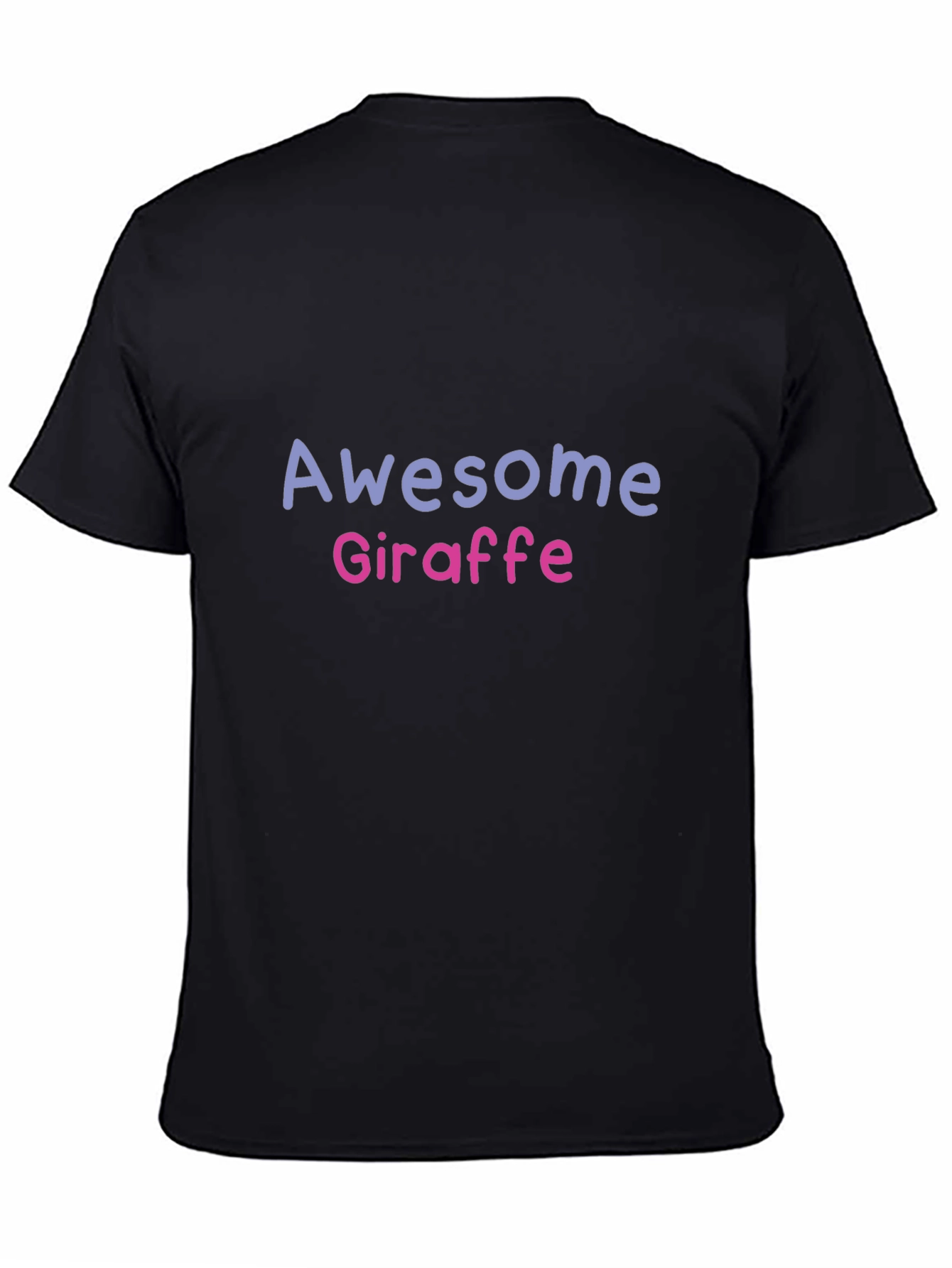 Black Awesome Giraffe Graphic T-Shirt view 4