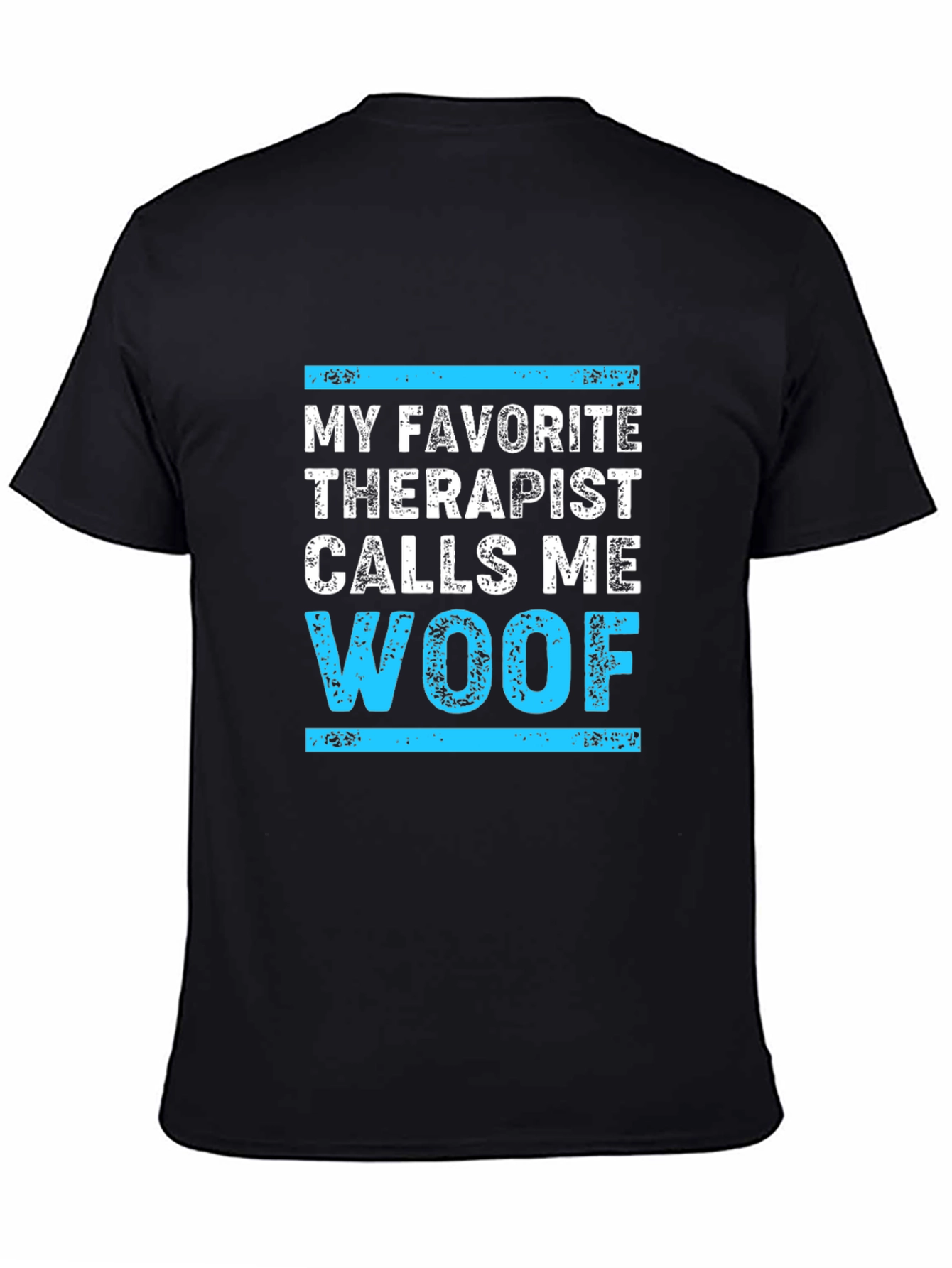 Black Woof Therapist Humor T-Shirt view 4