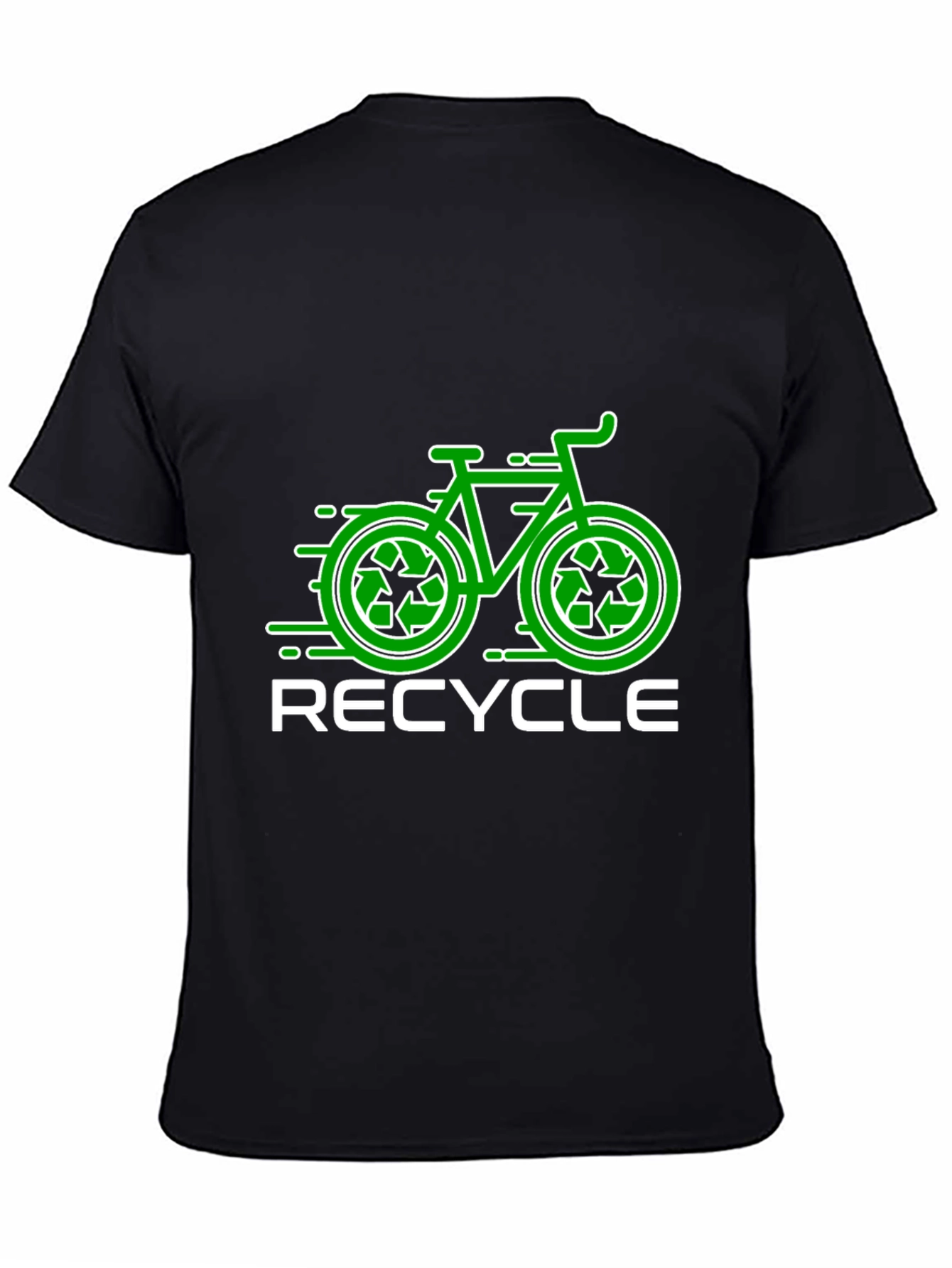 Black Recycle Bike T-Shirt - Eco-Friendly Design view 4