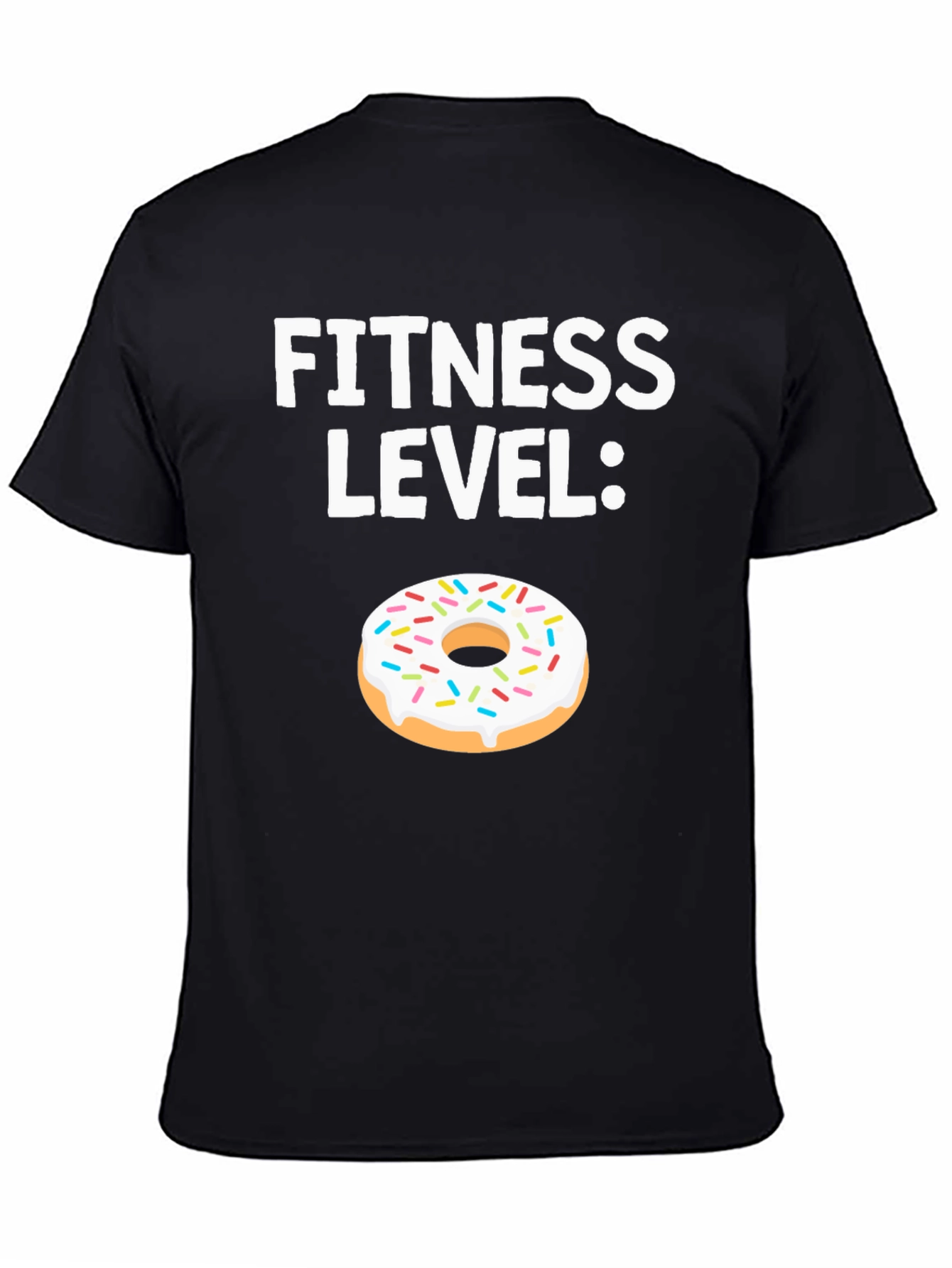Black Fitness Level Donut Graphic T-Shirt view 4