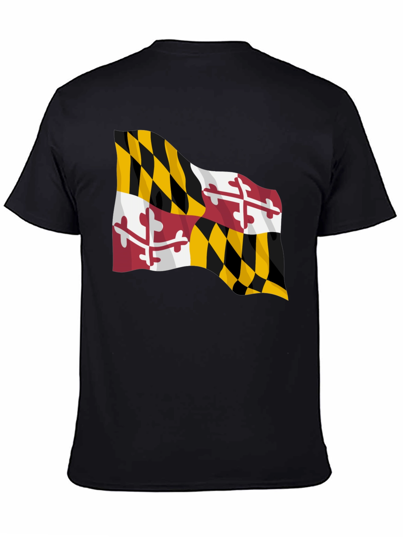 Black Maryland Flag Black T-Shirt view 4