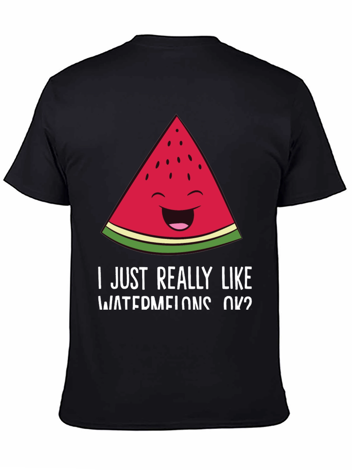 Black Funny Watermelon T-Shirt - I Like Watermelons OK? view 4