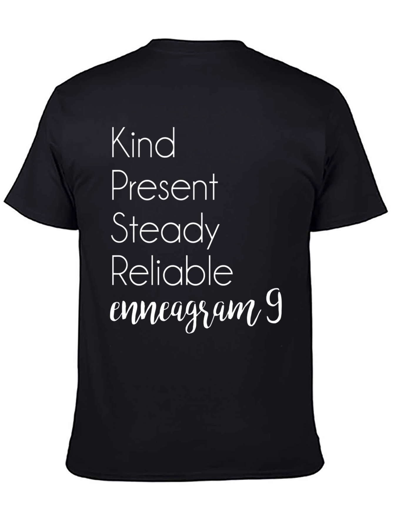 Black Kind, Present, Enneagram 9 Black Tee view 4
