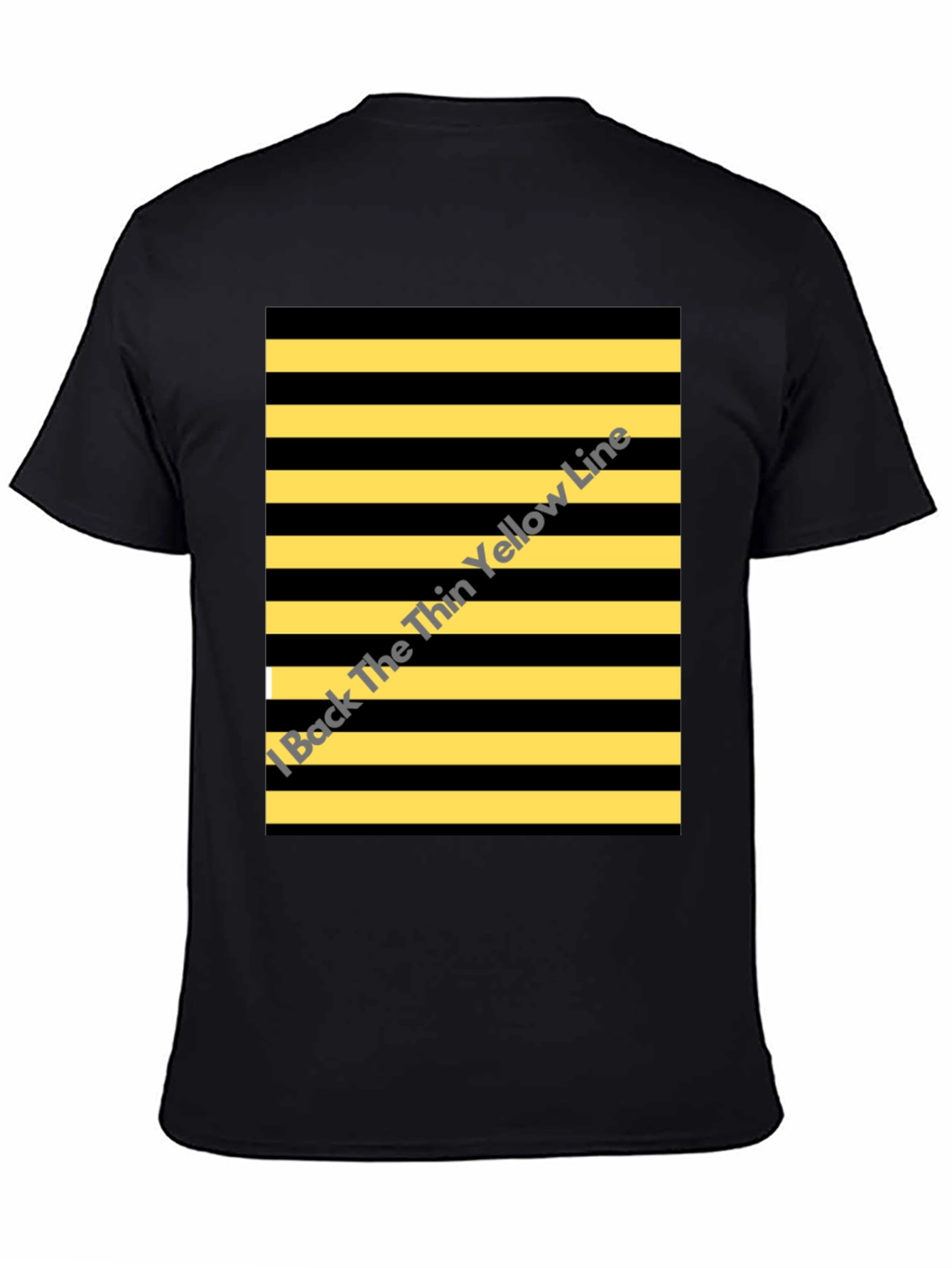 Black Striped Graphic Tee - Black & Yellow Pattern view 4