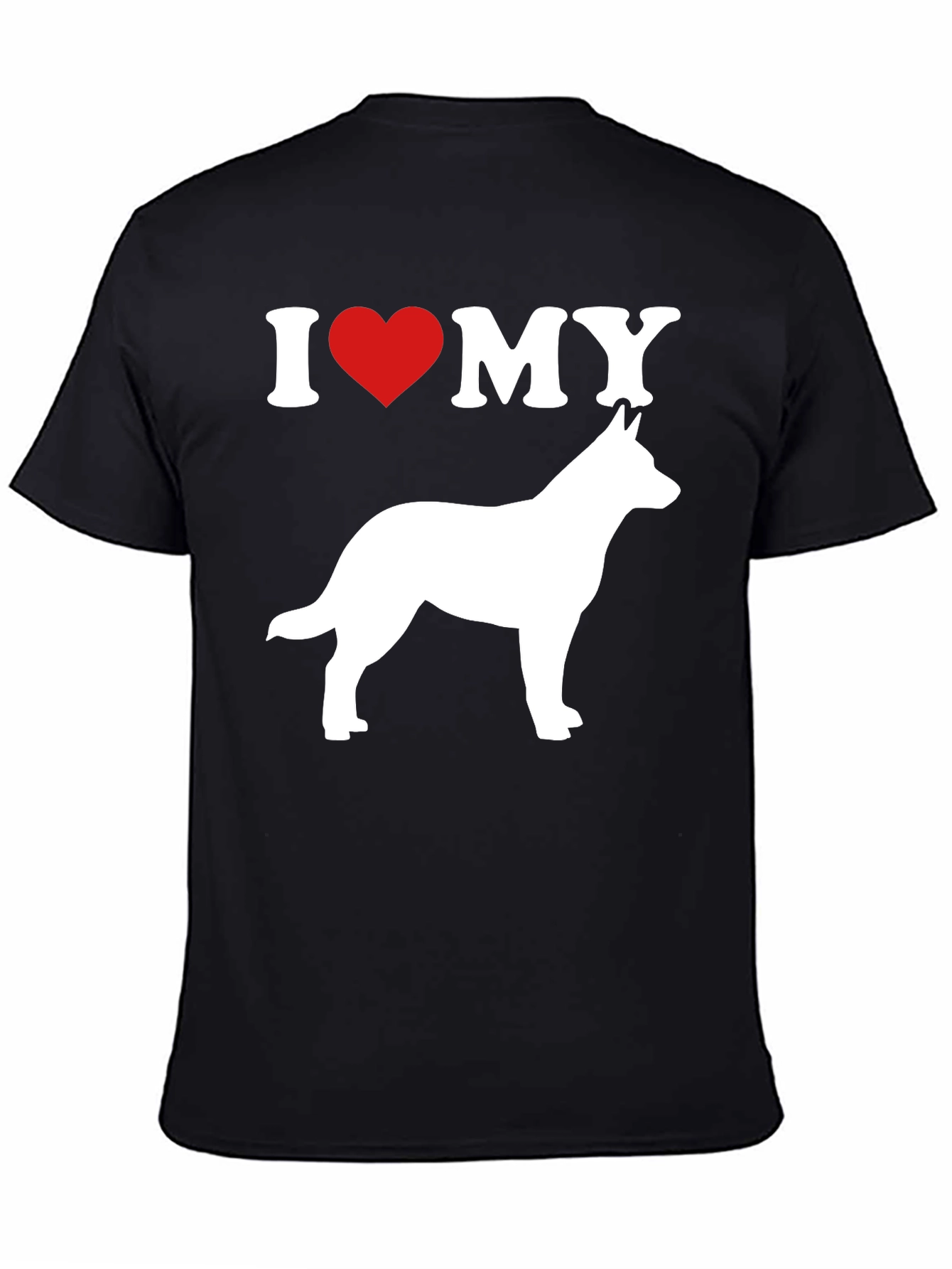 Black I Love My Dog T-Shirt - Black Cotton Blend - Pet Lover Gift view 4