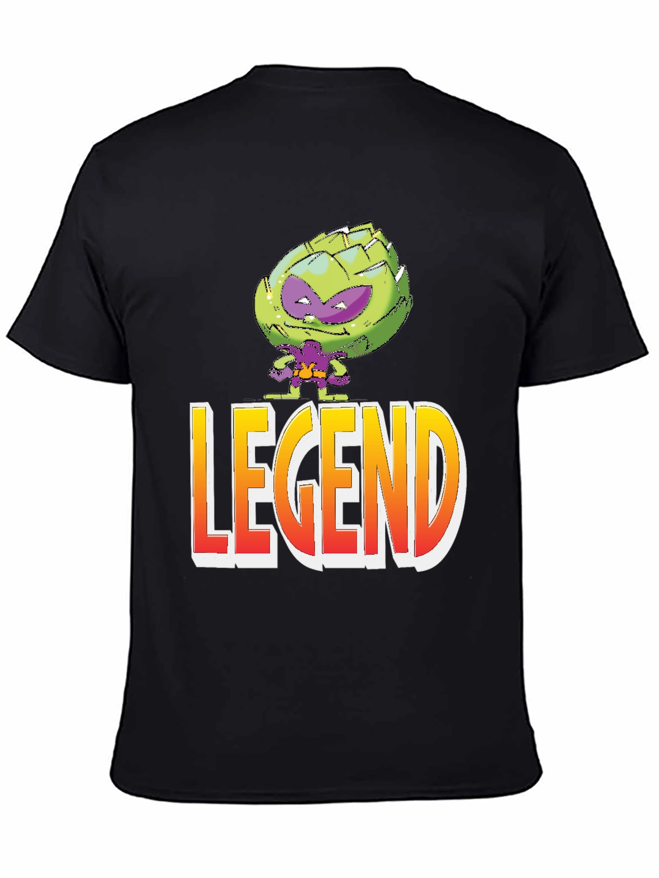 Black Artichoke Legend Graphic T-Shirt - Black Cotton Tee view 4