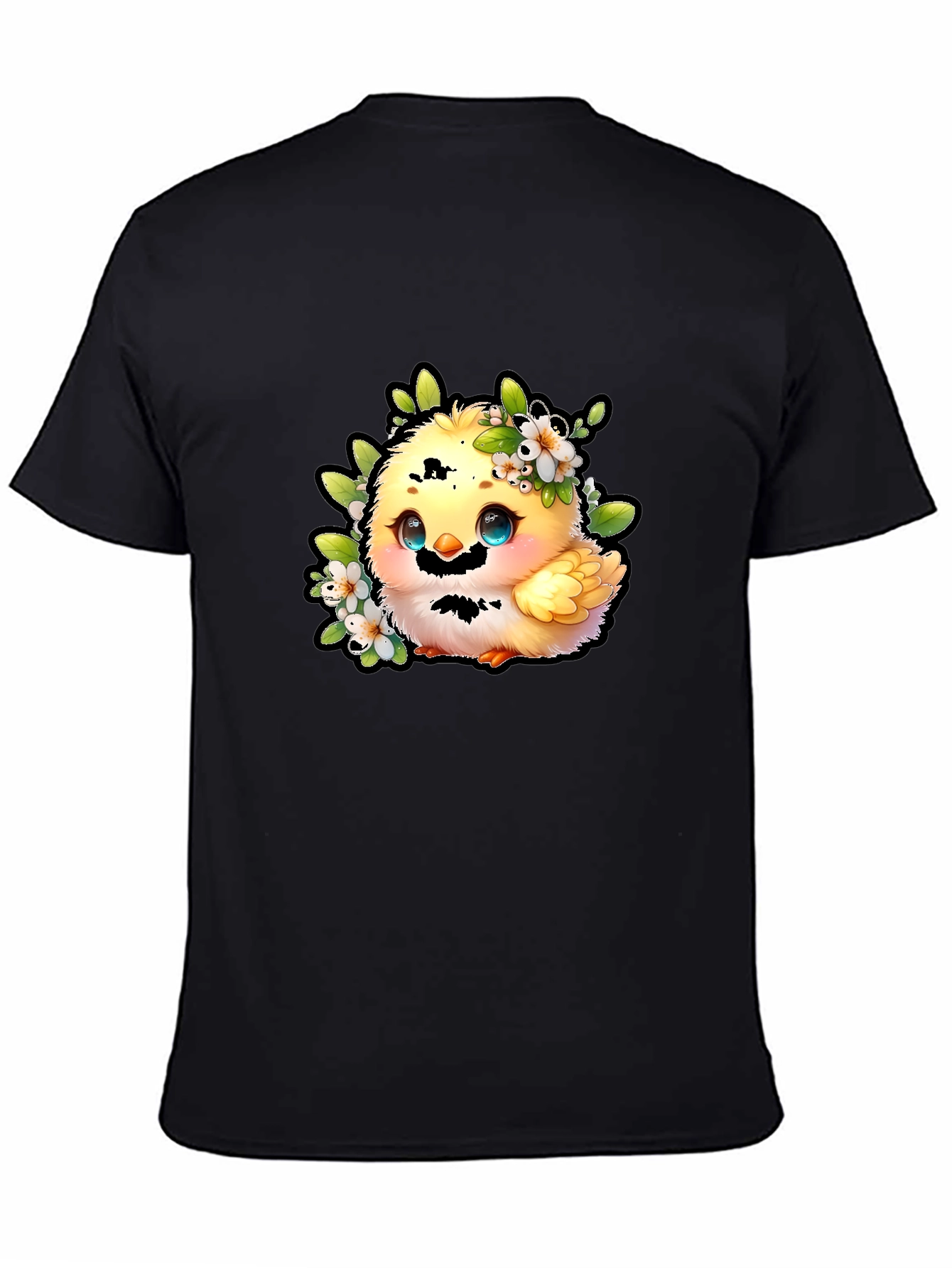 Black Cute Chick Graphic Tee - Black Cotton Shirt view 4