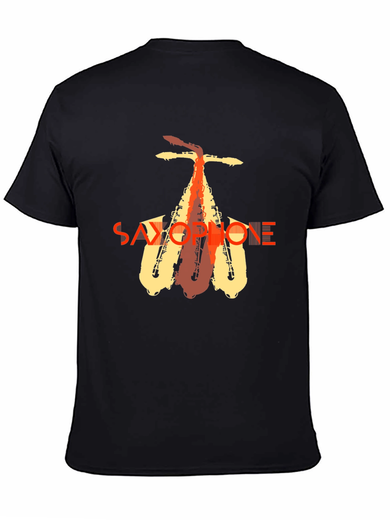 Black Saxophone Graphic Tee - Stylish Music Lover T-Shirt view 4
