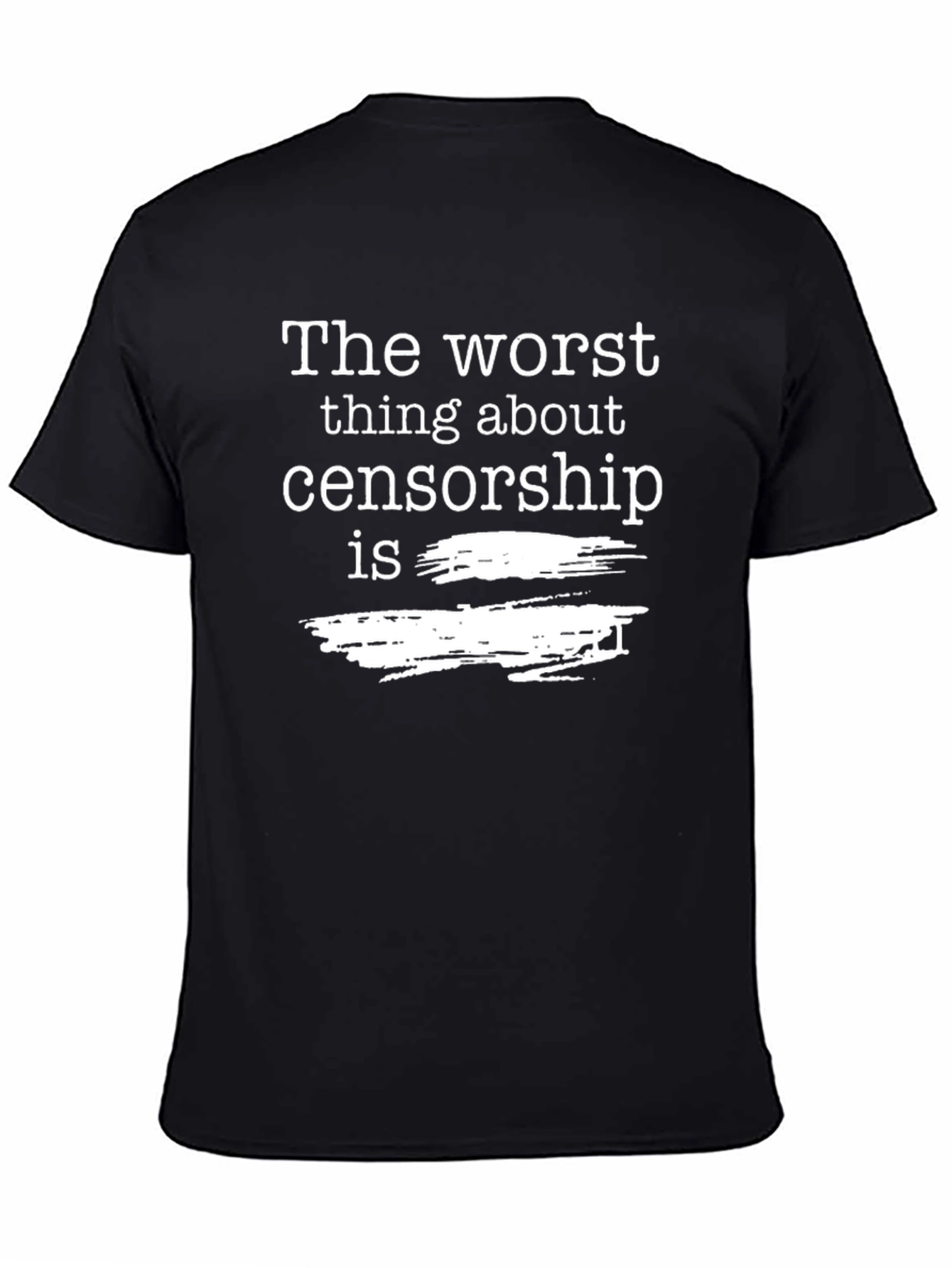 Black Censorship Humor Graphic Tee - Black view 4