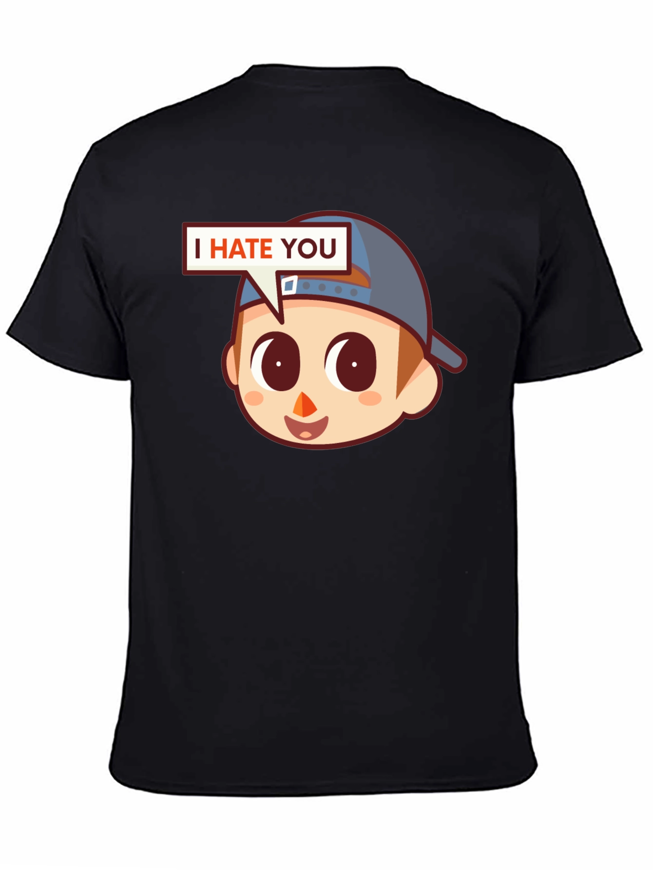 Black I Hate You Graphic Tee - Funny Novelty Shirt view 4