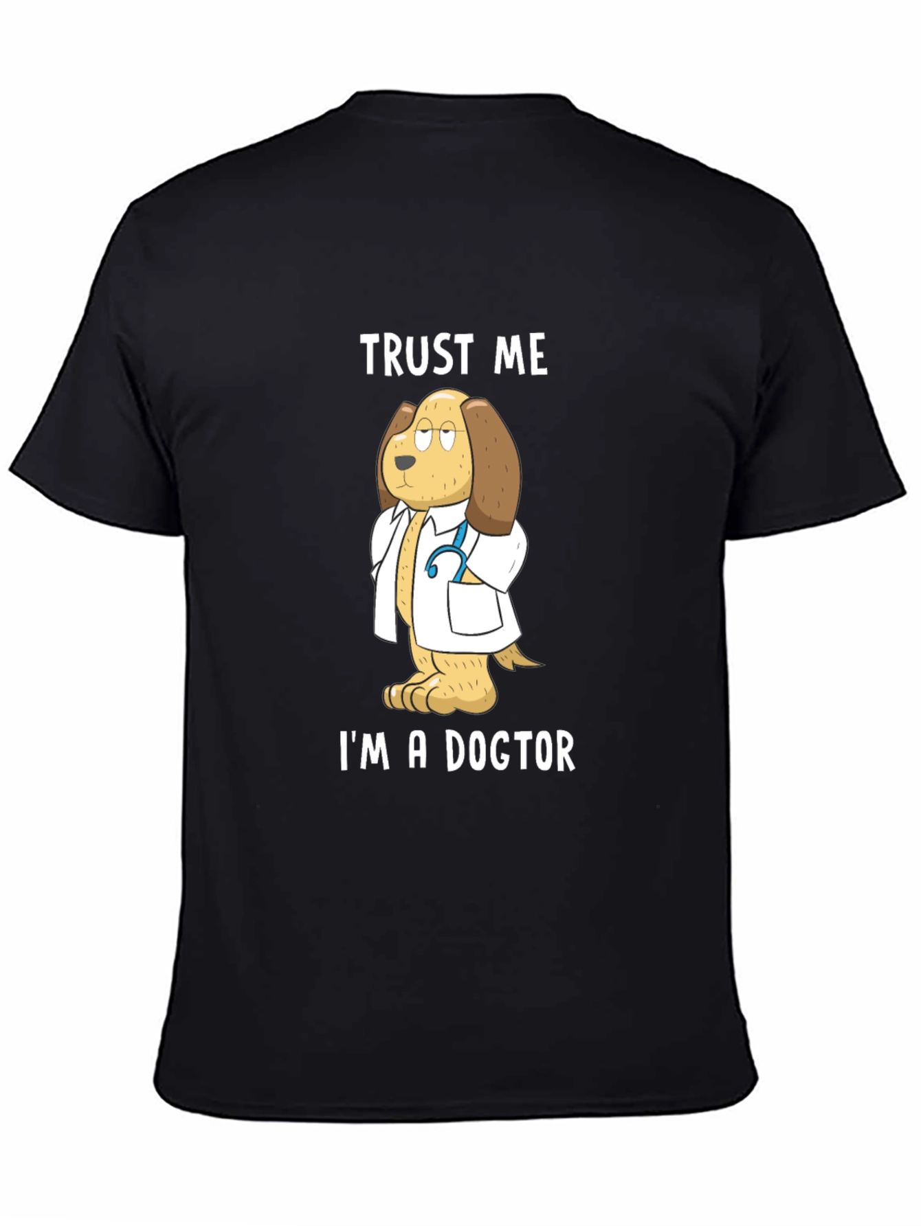 Black Trust Me I'm A Dogtor T-Shirt view 4