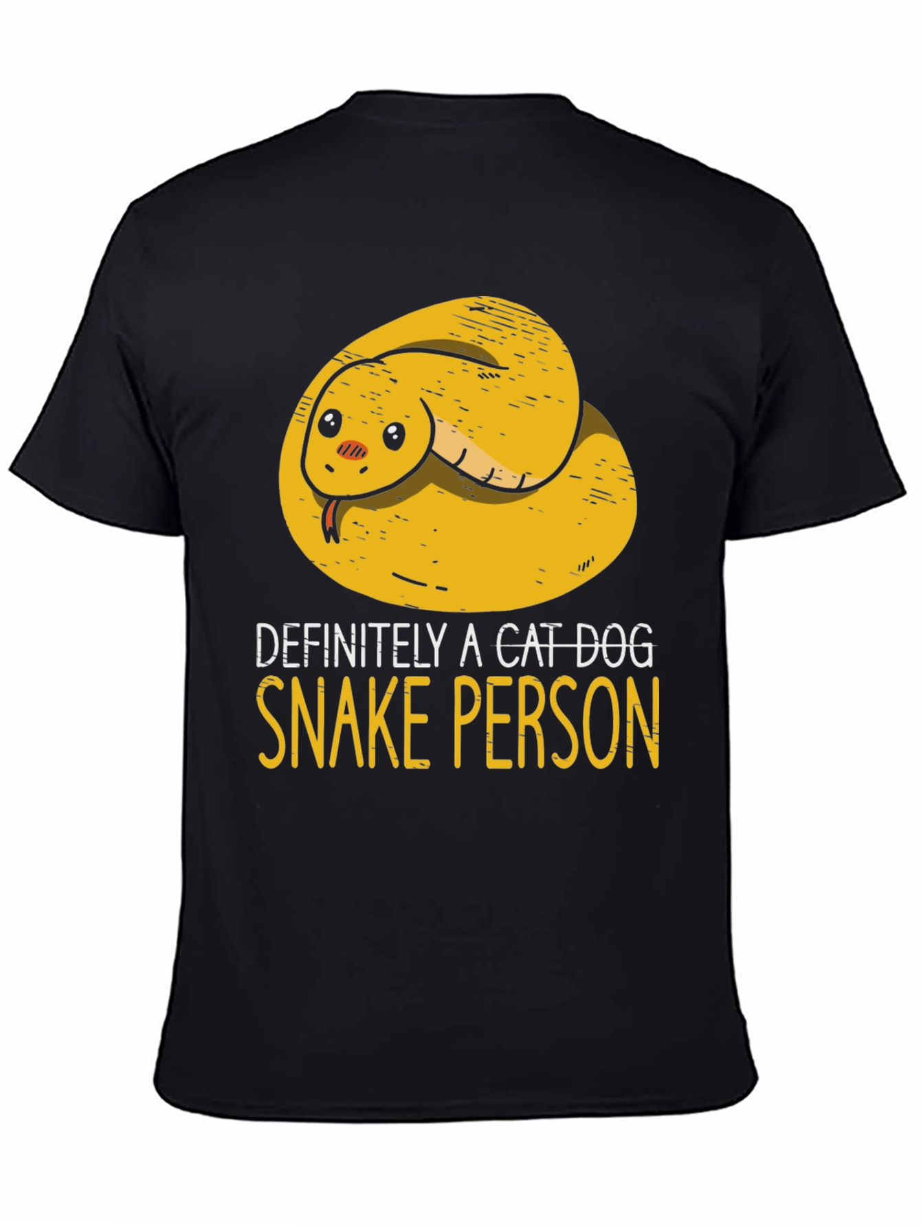 Black Funny Snake Person T-Shirt view 4