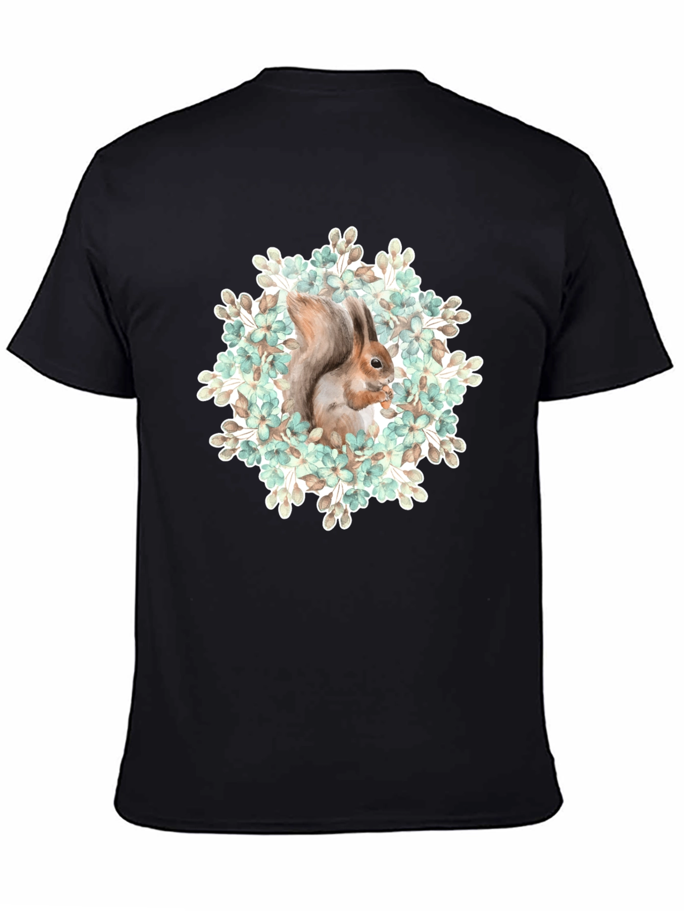 Squirrel Floral T-Shirt - Nature Graphic Tee - 4