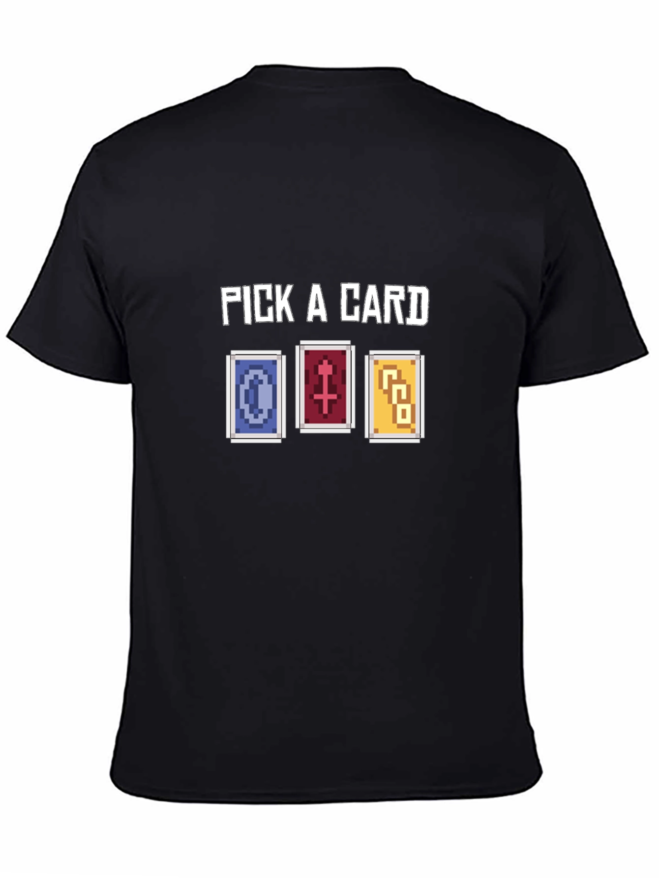 Black Pick A Card Graphic Tee - Pixelated Tarot Design view 4