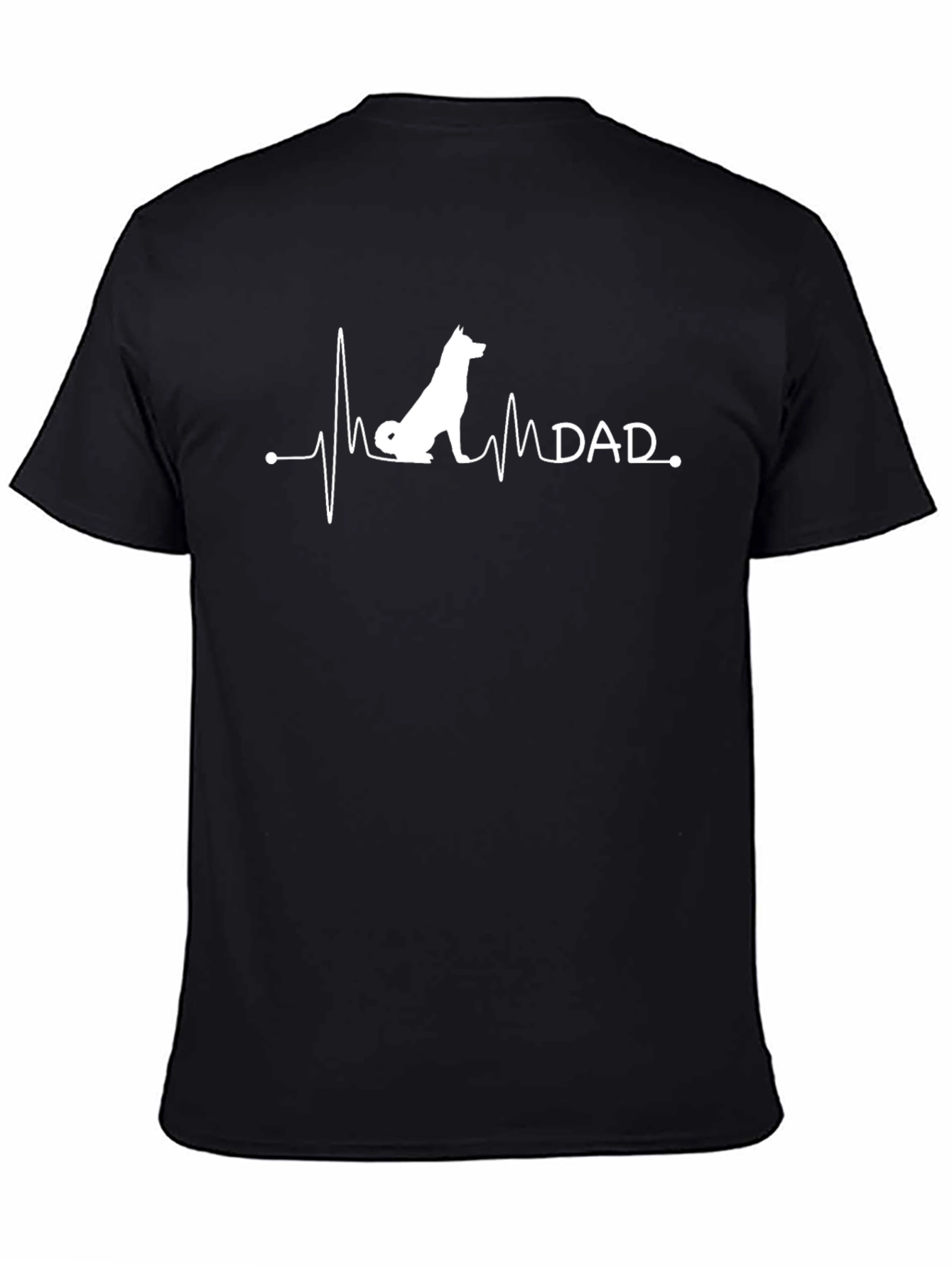 Black Dog Dad Heartbeat T-Shirt - Black view 4