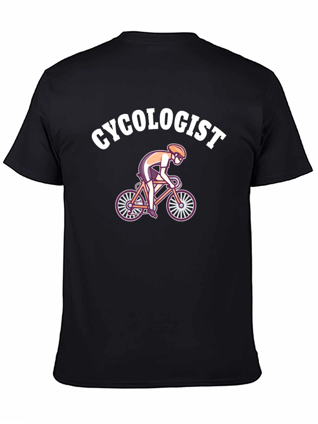 Black Cycologist T-Shirt - Funny Biker Tee view 4