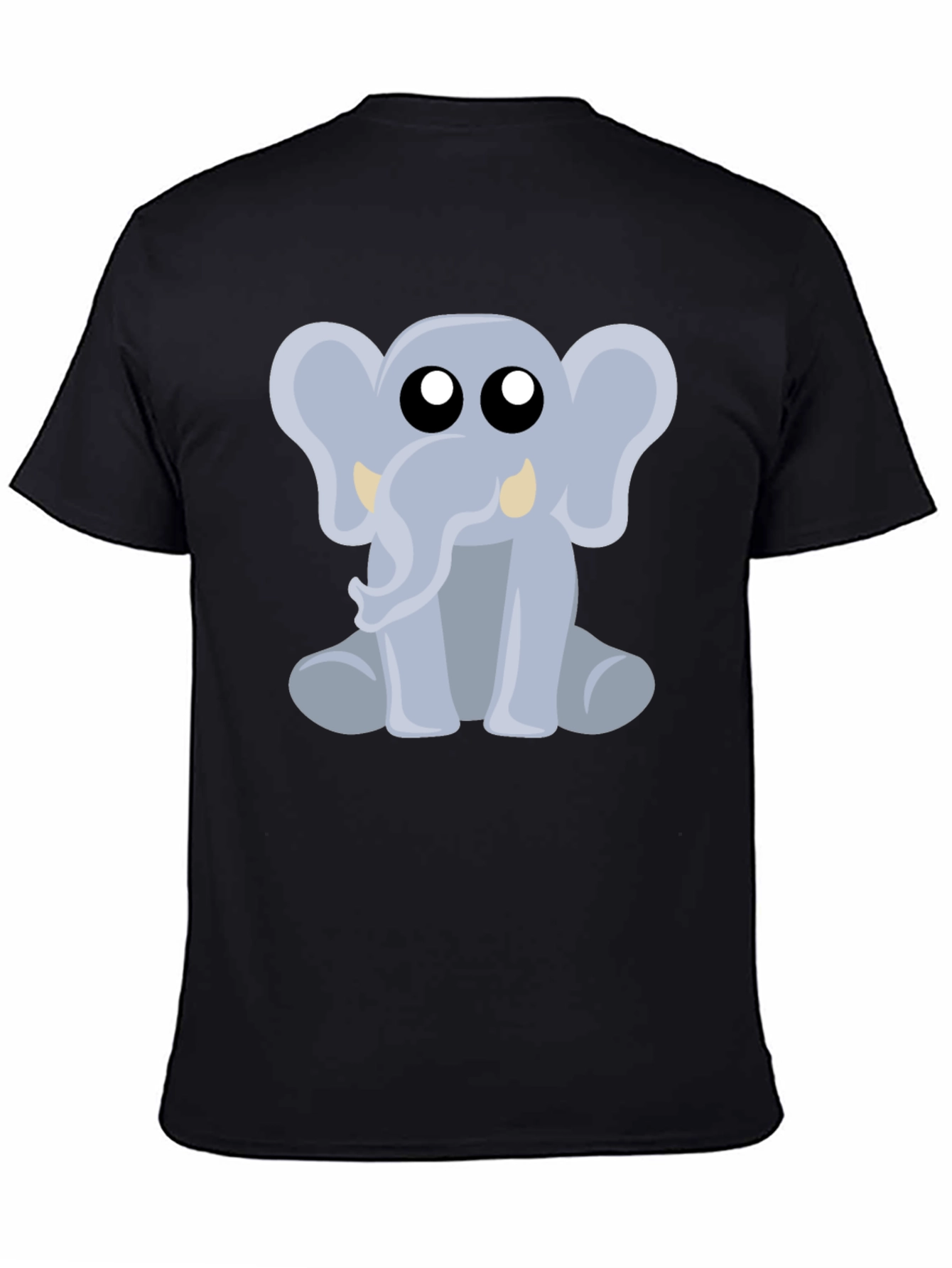 Black Cute Elephant Graphic Tee - Black Cotton Shirt view 4