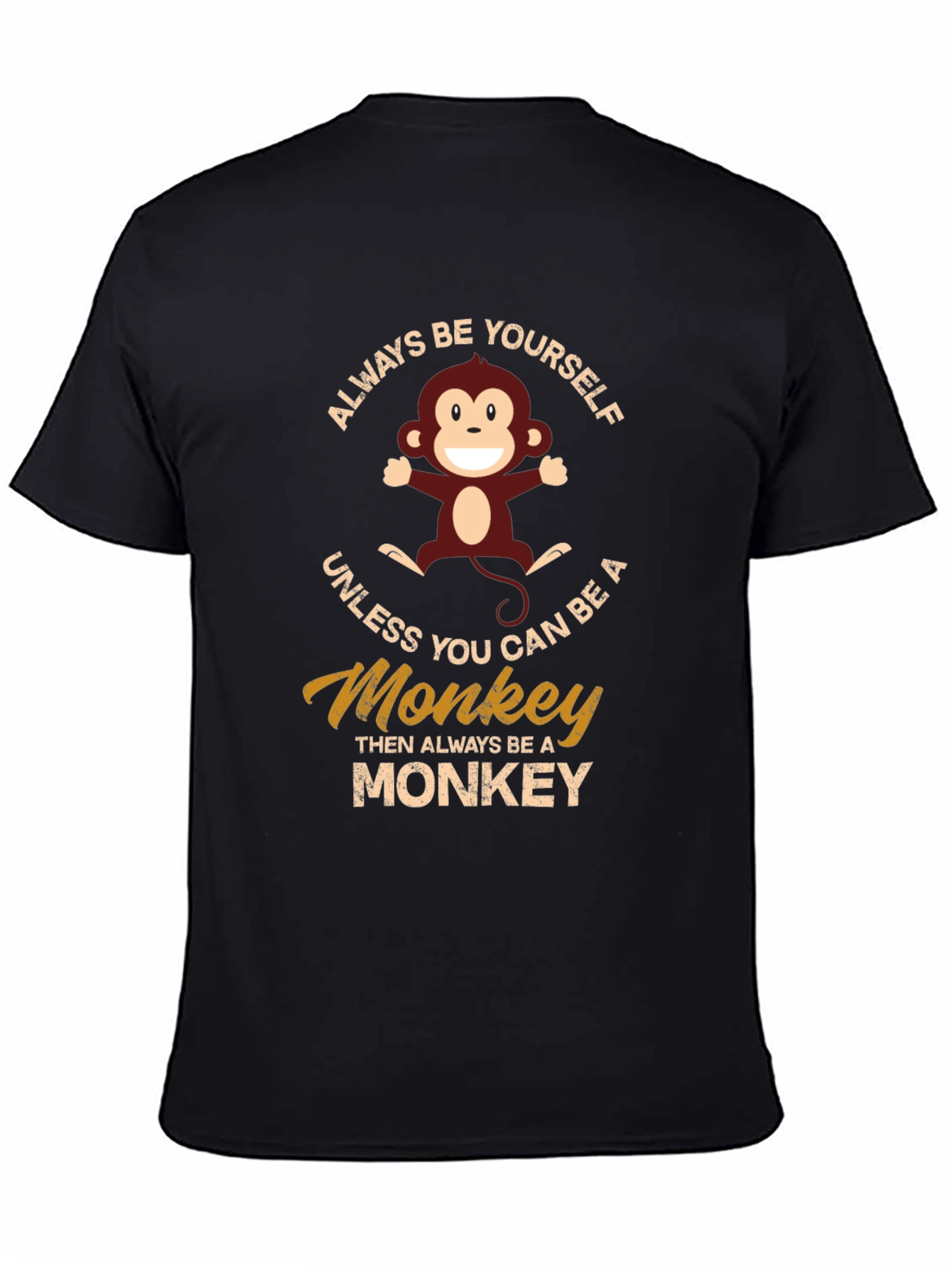 Black Always Be Yourself Monkey Graphic T-Shirt view 4
