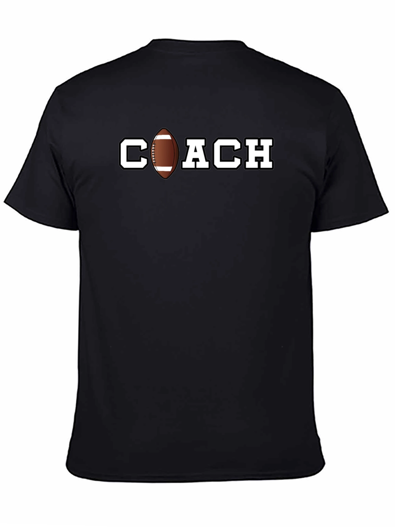 Black Football Coach Graphic T-Shirt view 4